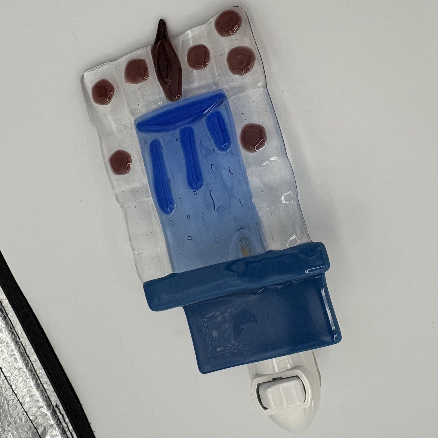 Amy Thompson, Fused Glass Nightlight, Blue Candle