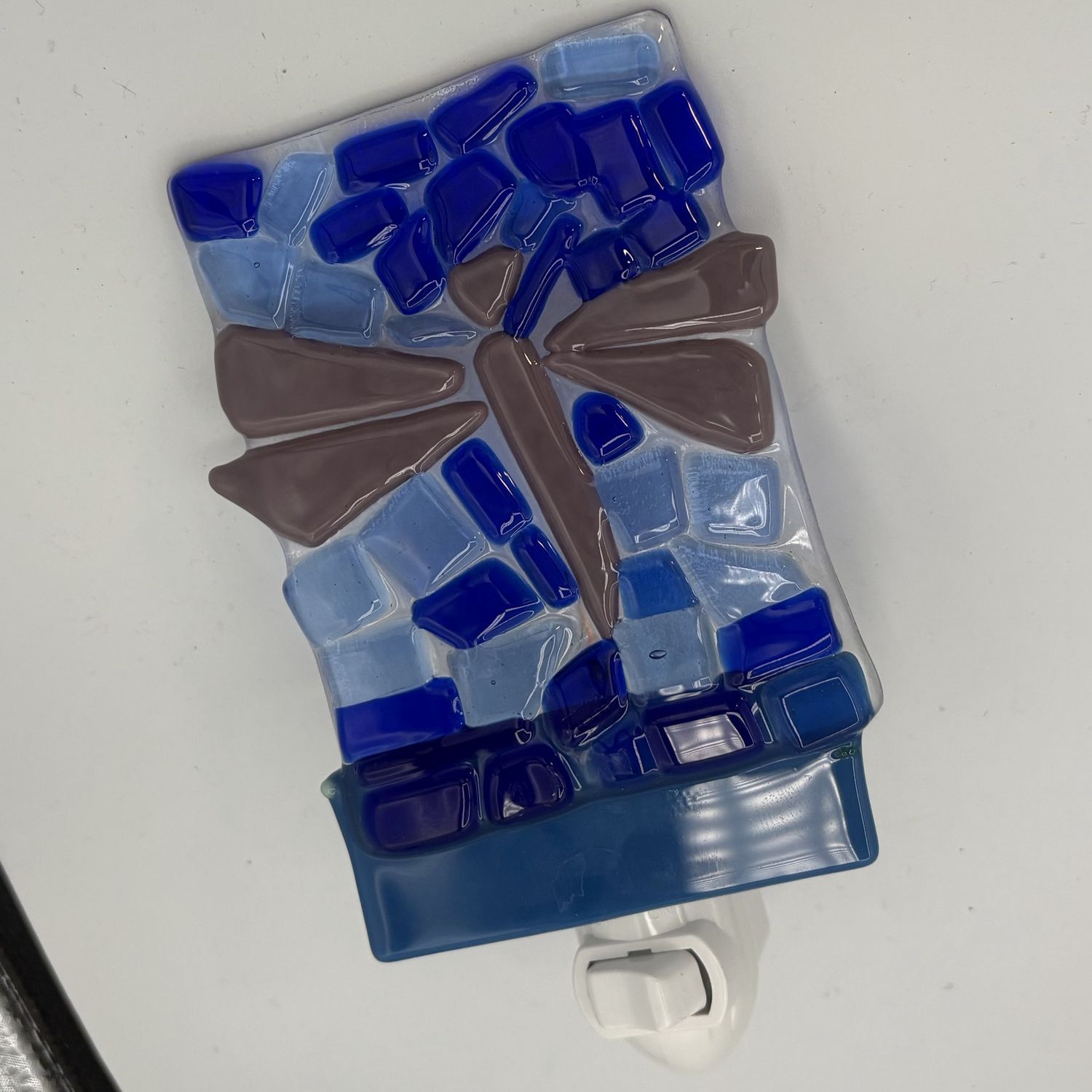 Alaina Weeks, Fused Glass Nightlight, Purple Dragonfly