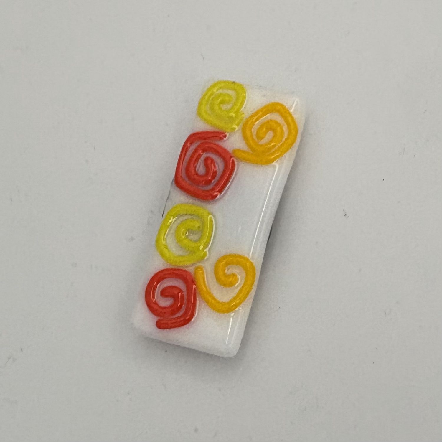 Erica Hasler, Fused Glass Magnet, Warm-Toned Swirls