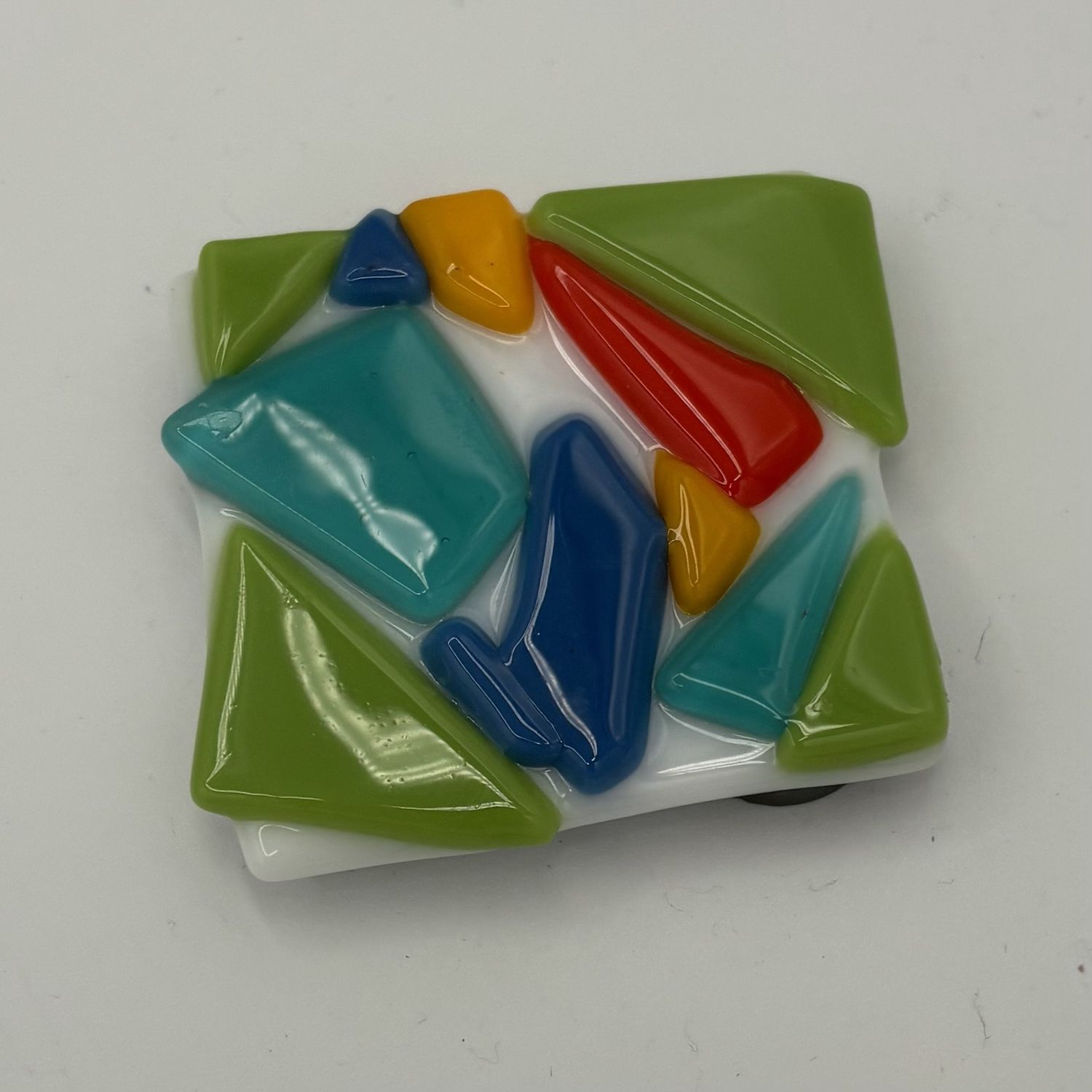 Erica Hasler, Fused Glass Magnet, Colorful Shapes
