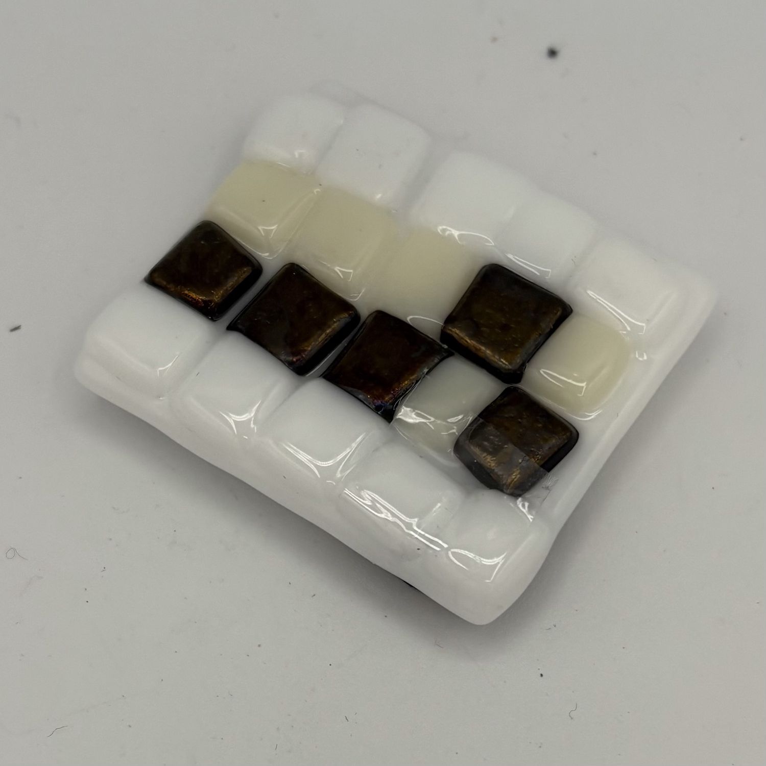 Erica Hasler, Fused Glass Magnet, Multi-Color Squares
