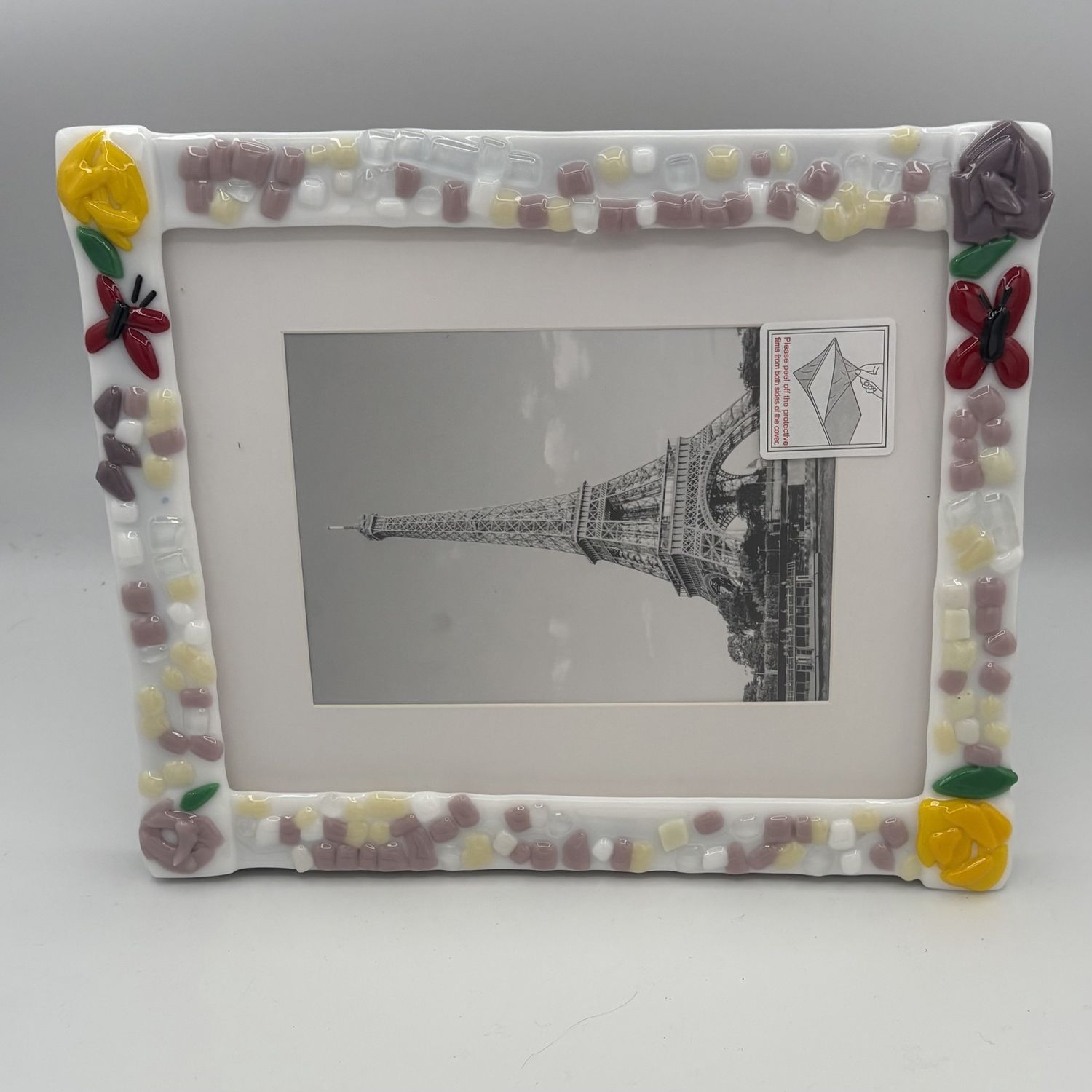 Erin Betz, Fused Glass Frame, Butterflies and Flowers