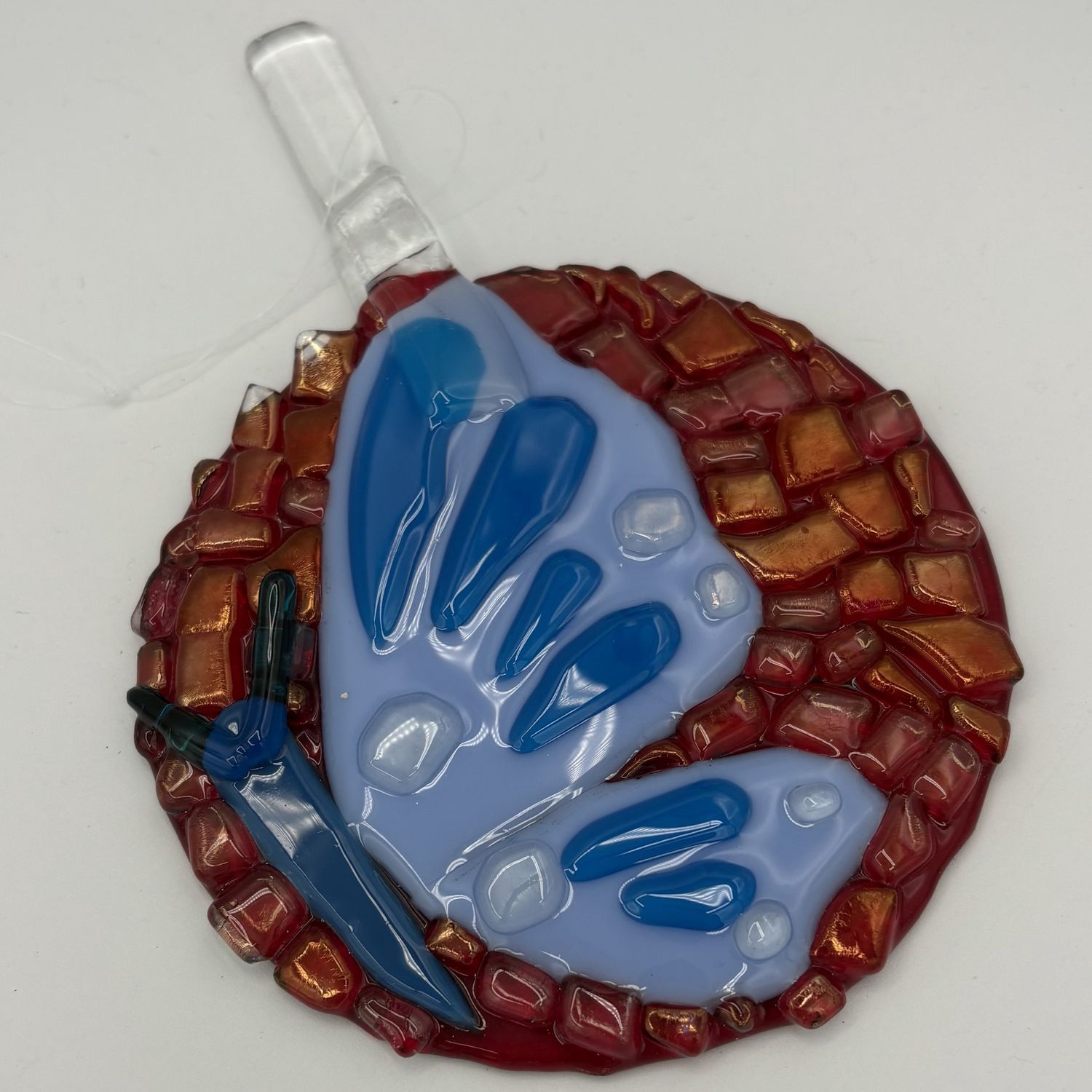 Erin Williams, Fused Glass Suncatcher, Blue Butterfly