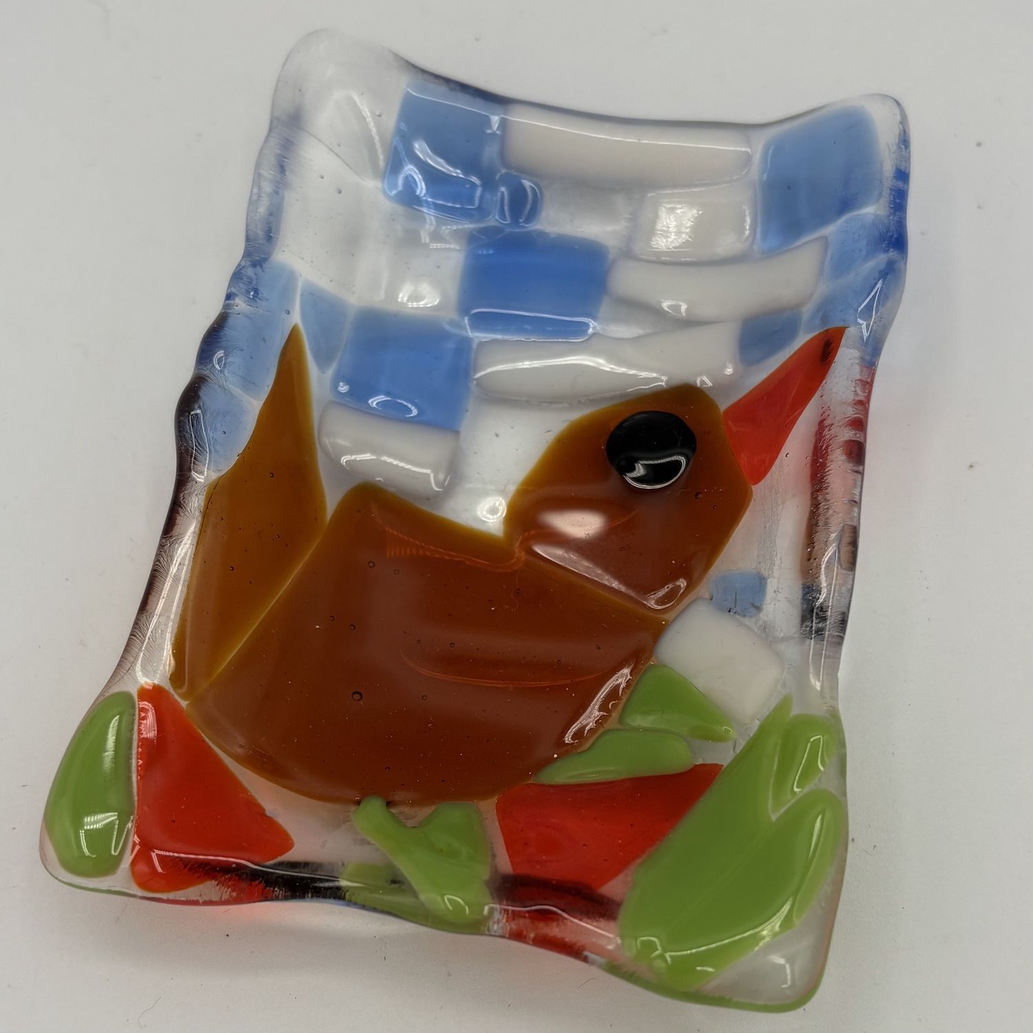 Melissa Powell, Fused Glass Soap Dish, Little Duck