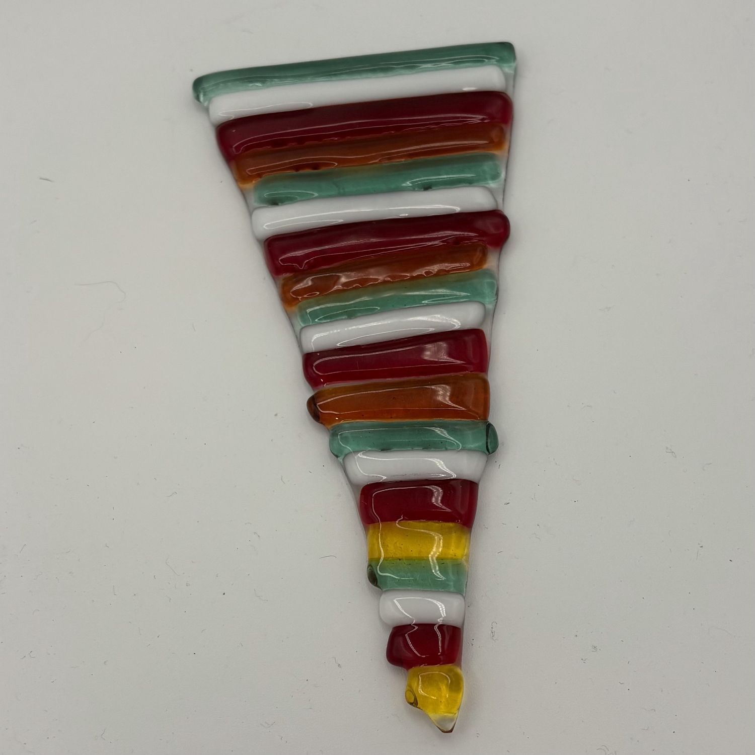 Erica Hasler, Fused Glass Garden Stake, Thin Colorful Stripes