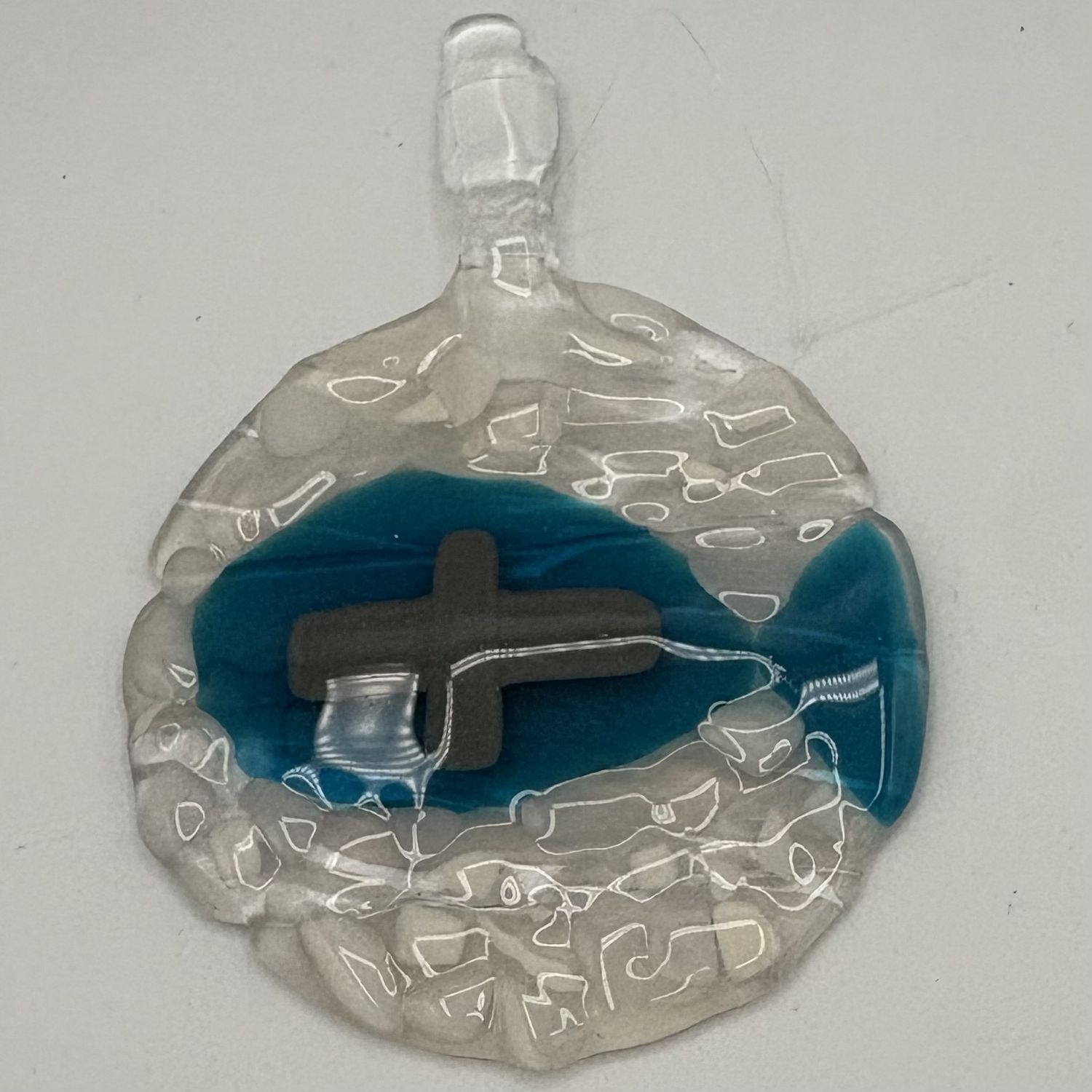 Adam Gibbemeyer, Fused Glass Suncatcher, Blue Fish