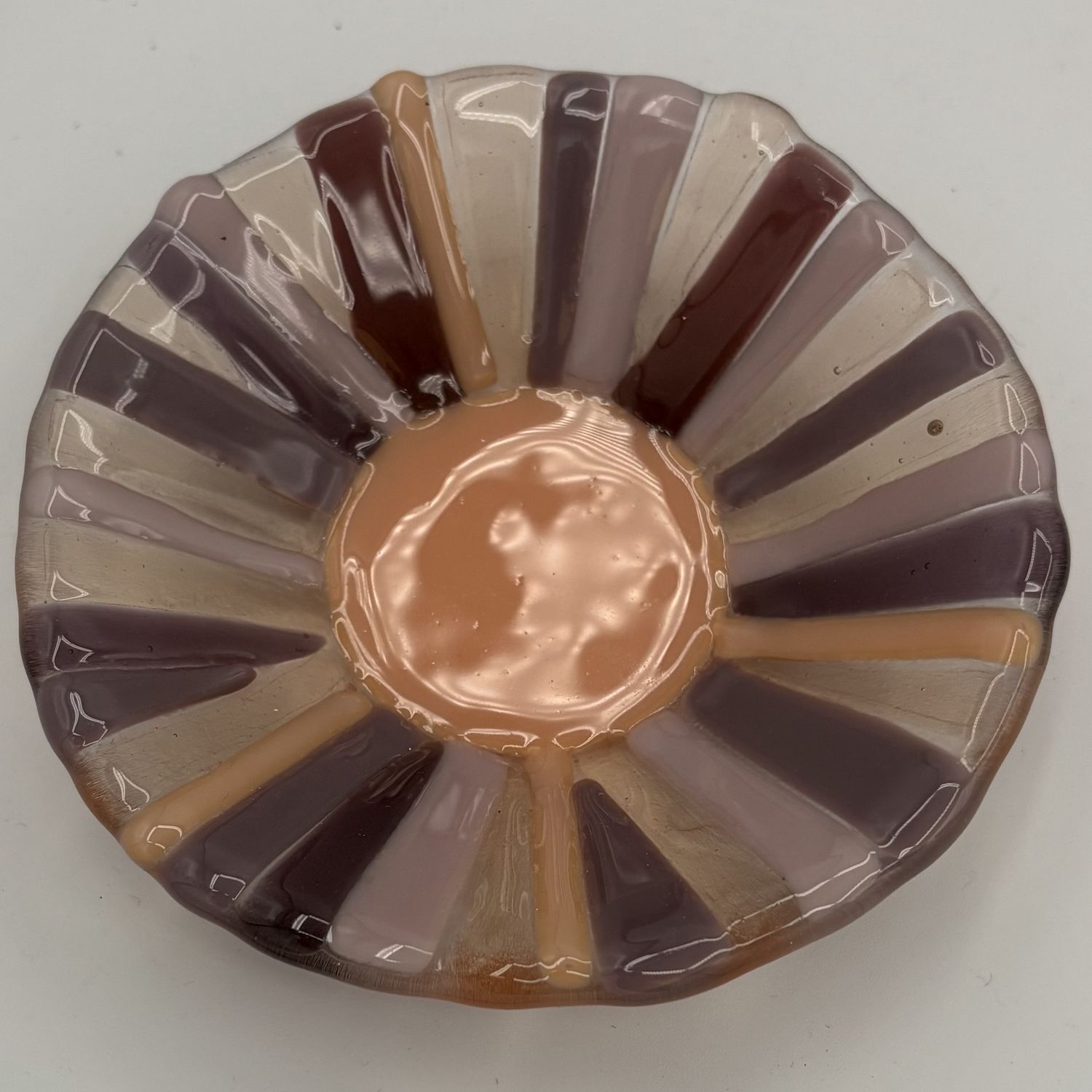 Hailey Lusk, Fused Glass Bowl, Pink and Purple Design