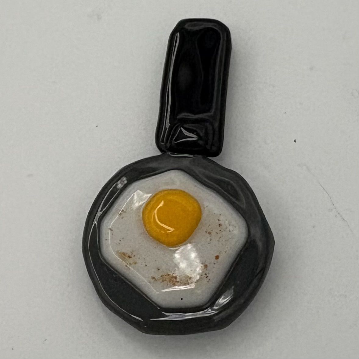 Mallory Miller, Fused Glass Magnet, Egg in a Pan
