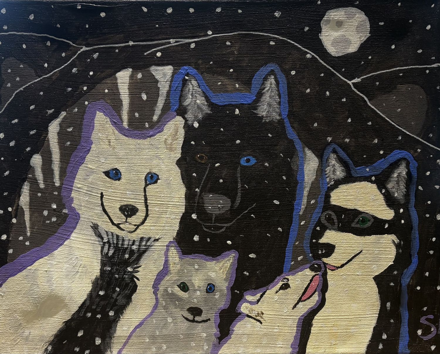Sarah Alward, Acrylic on Canvas, 'Winter Night'