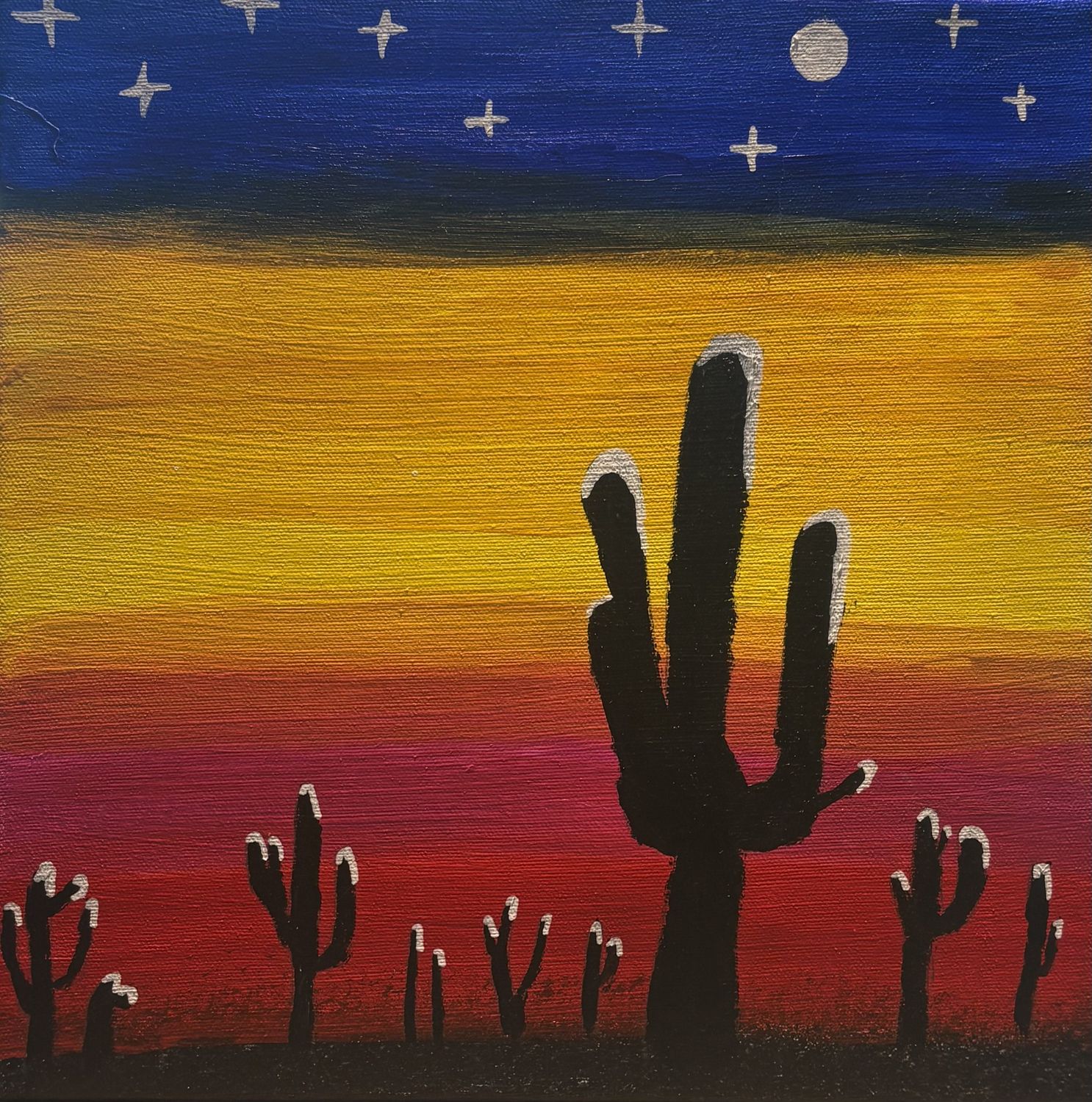 Riley Van Vliet, Acrylic on Canvas, 'Desert Sunset'