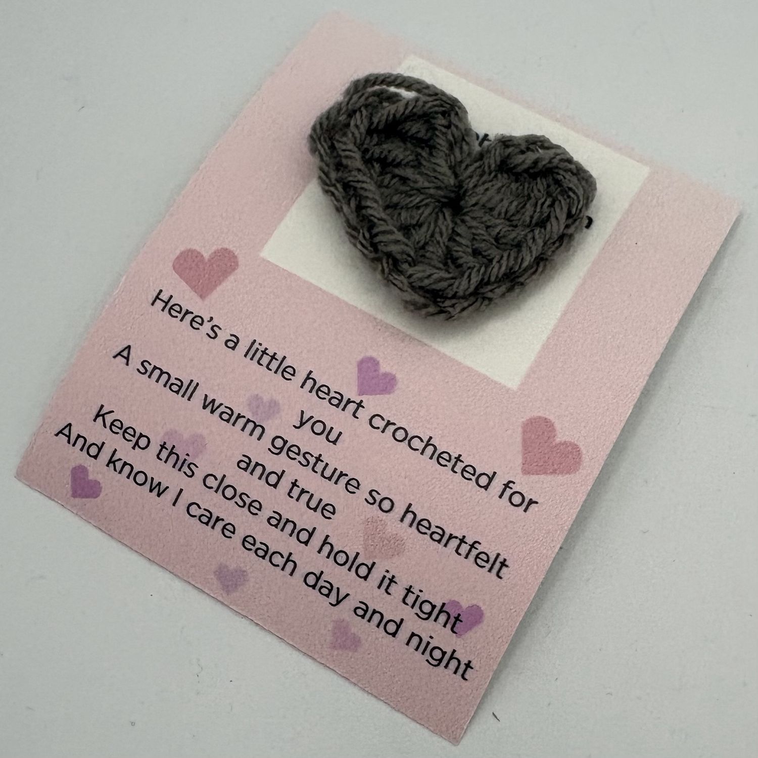 Kathryn Feldmann, Fabric Pocket Hug, Grey Heart