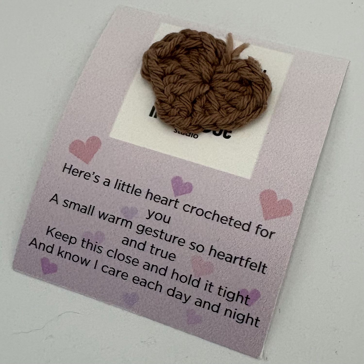 Kathryn Feldmann, Fabric Pocket Hug, Brown Heart