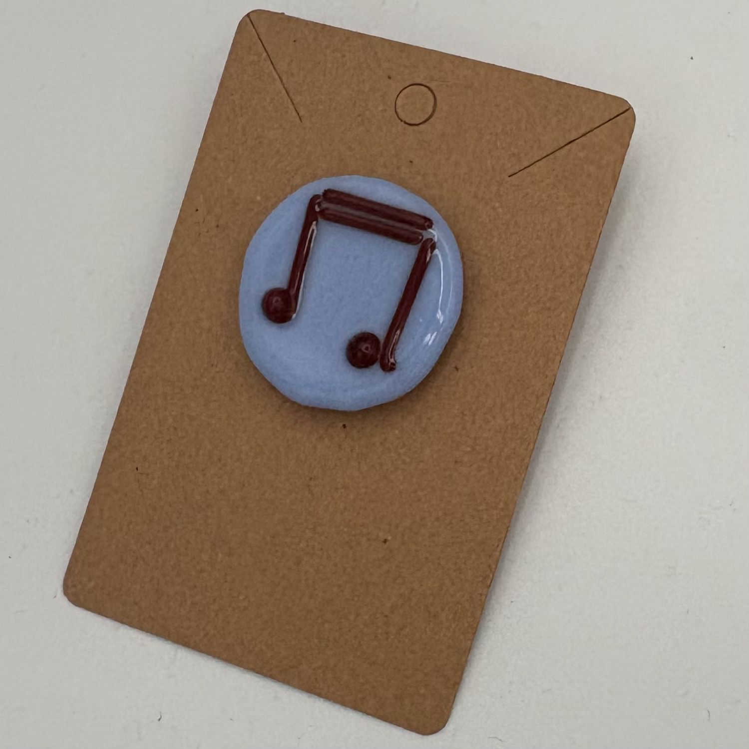 Kathryn Feldmann, Fused Glass Pin, Music Note