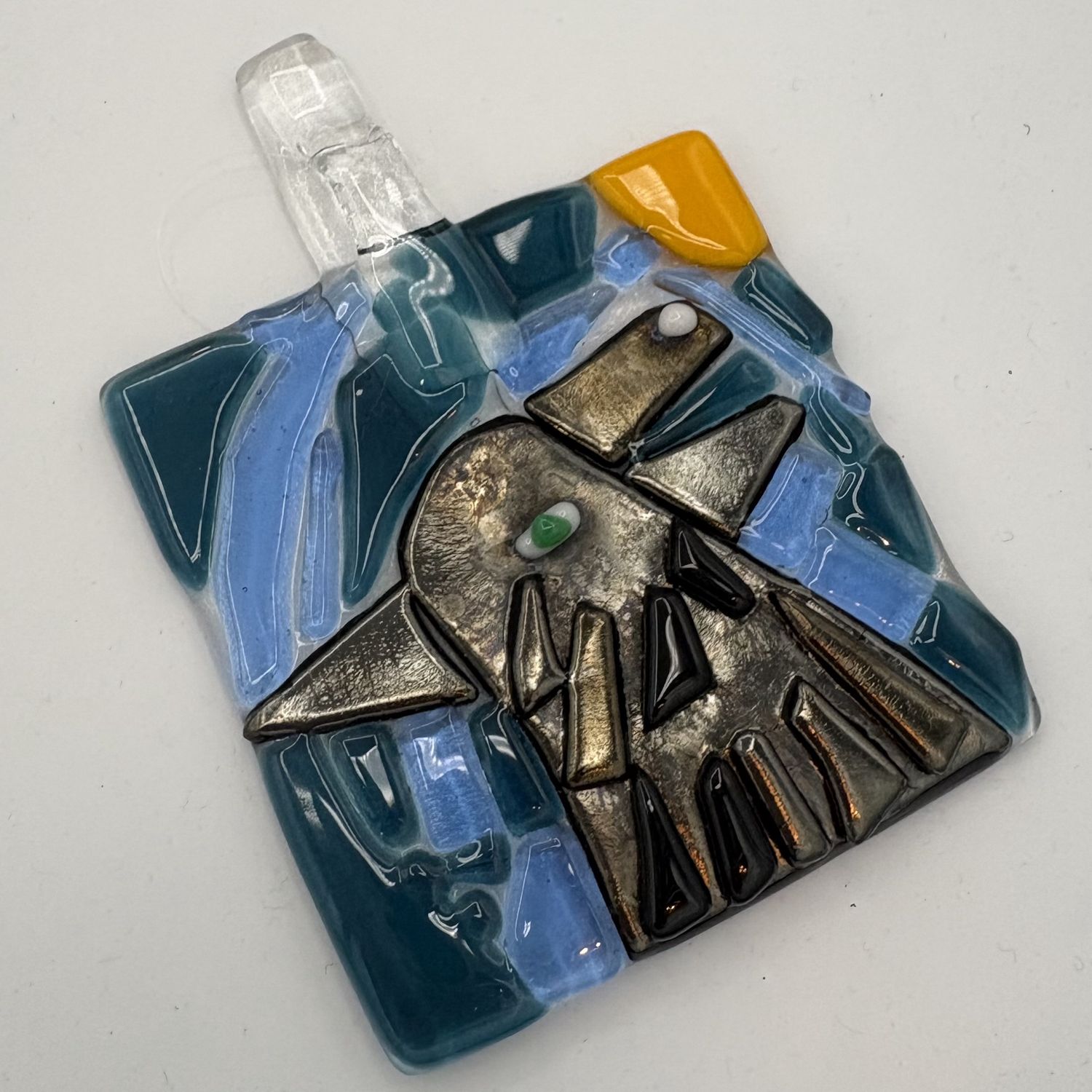 Sarah Alward, Fused Glass Suncatcher, Howling Wolf