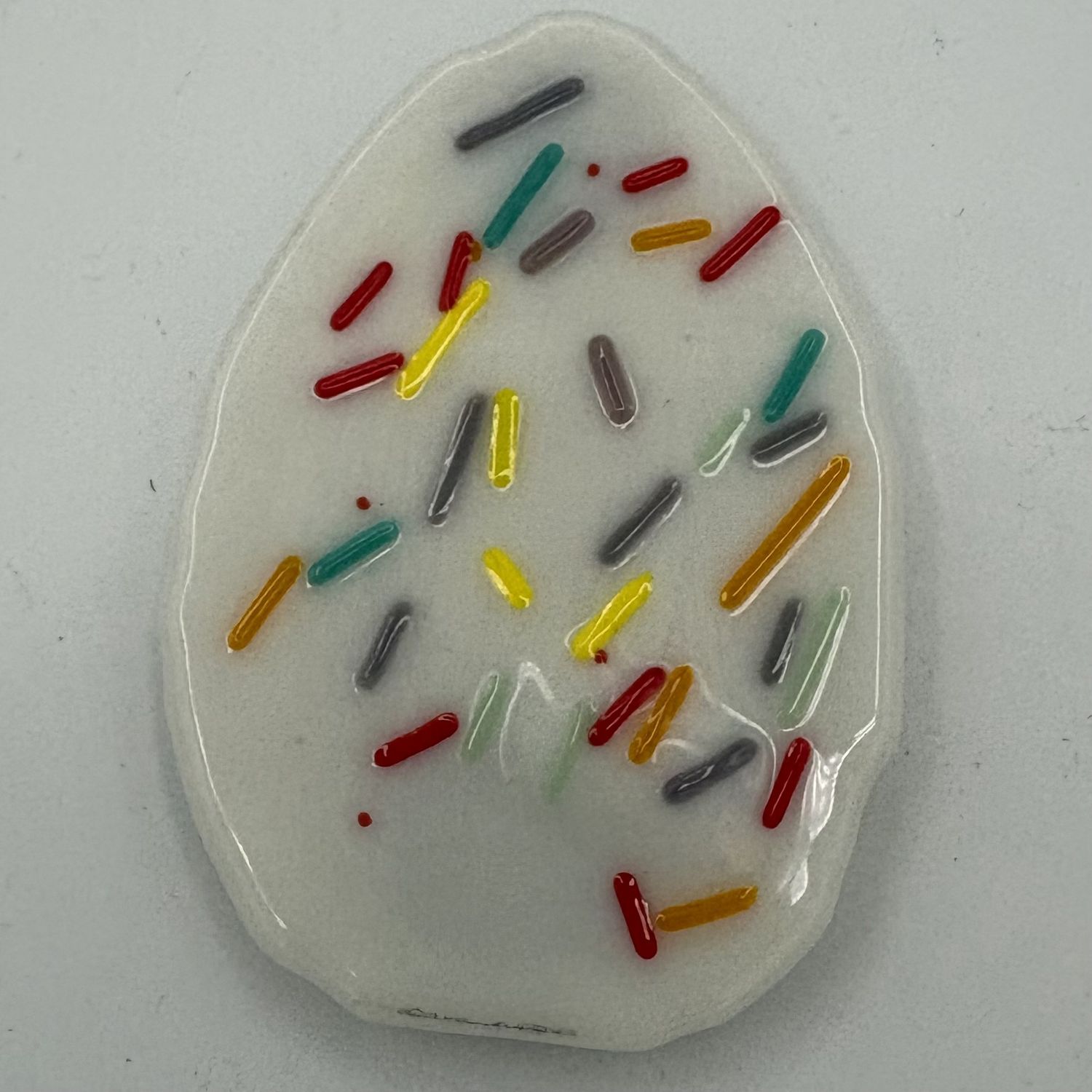 Kara Burgdorf, Fused Glass Magnet, Colorful Egg