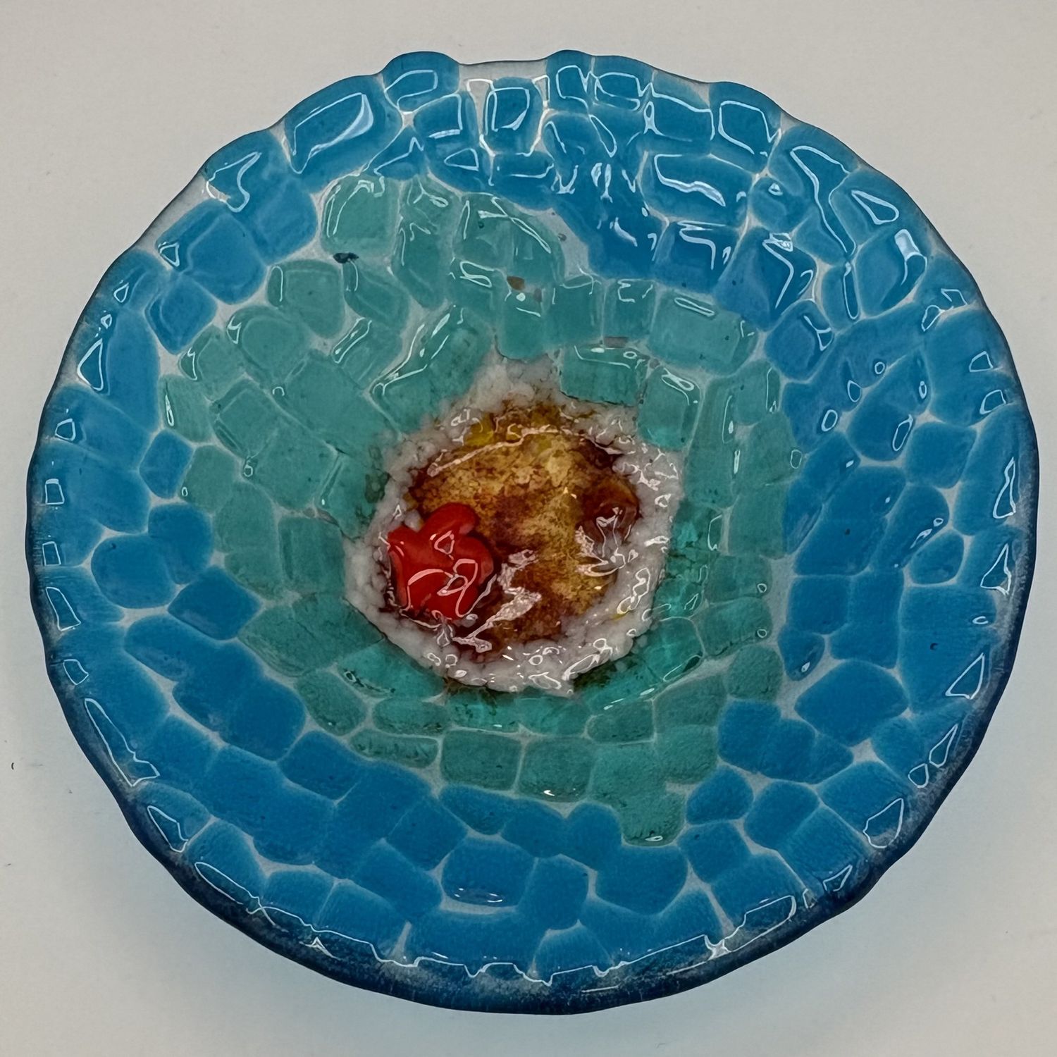 Morgan Gattermeyer, Fused Glass Bowl, Beach Design