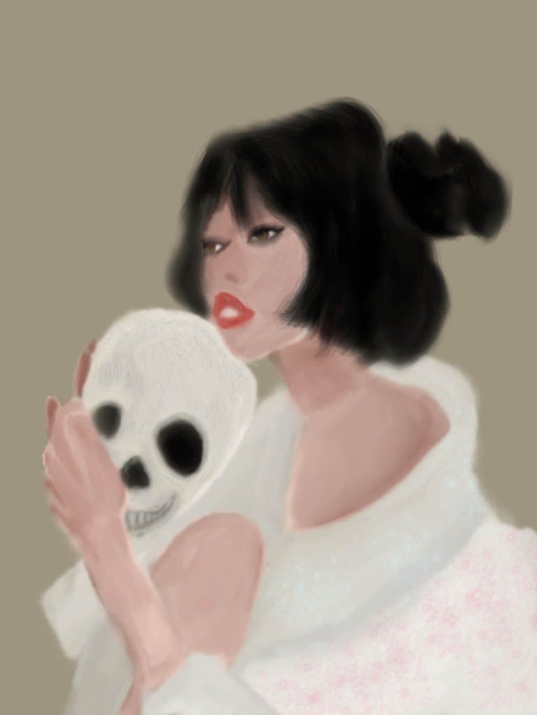 Dalilah Doty, Woman with a Skull, Custom Print