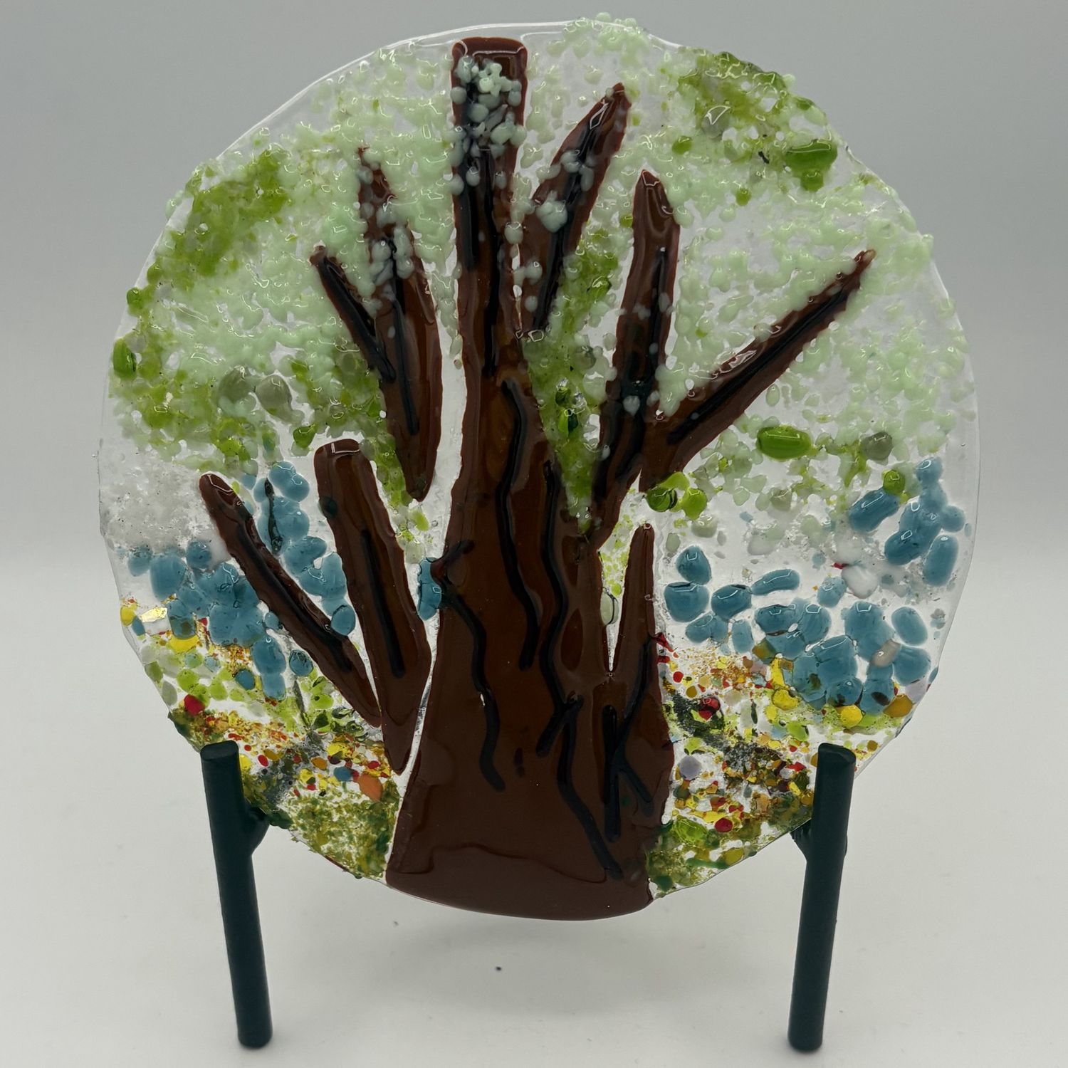 David Smyth, Fused Glass Stand Piece, Big Tree