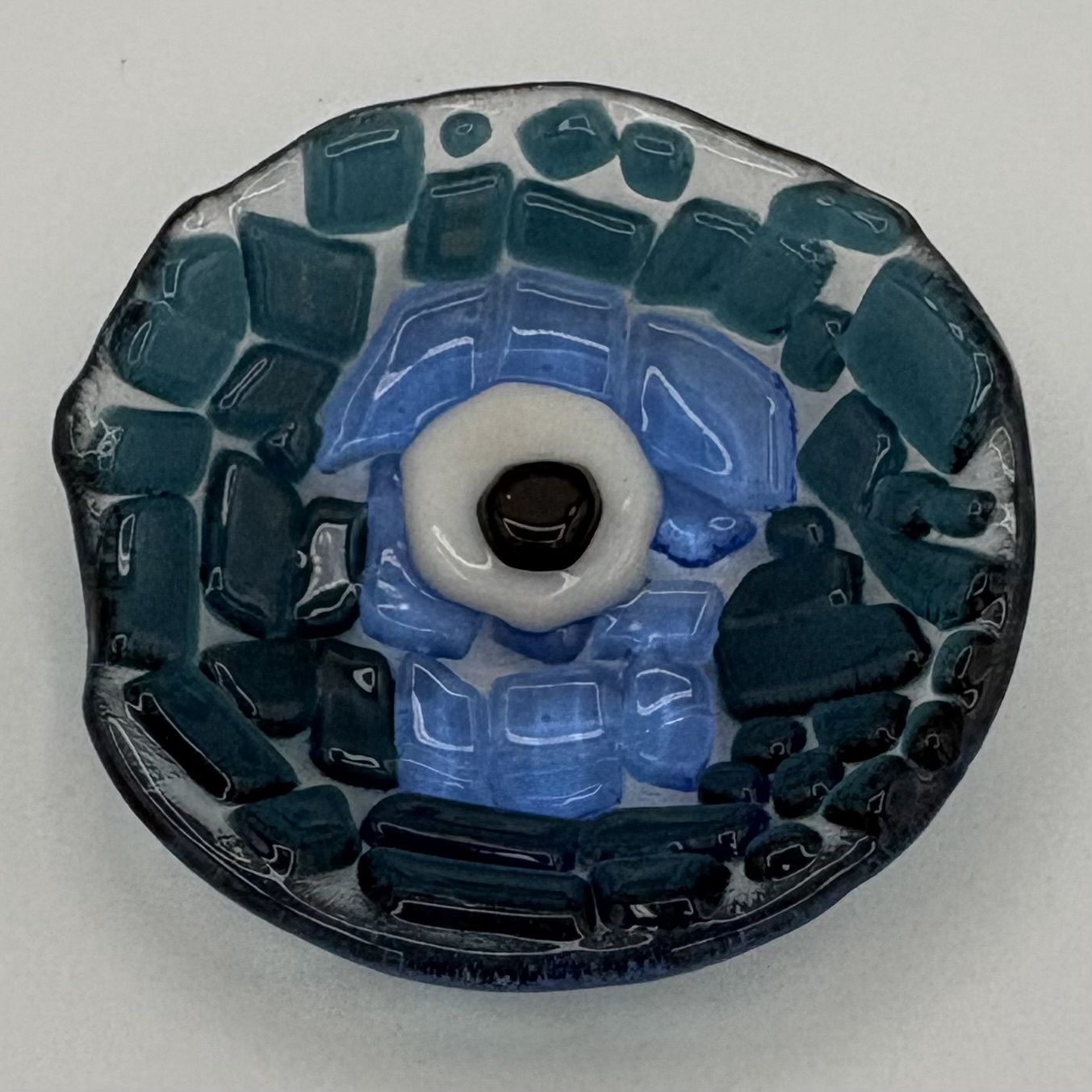 Alaina Weeks, Fused Glass Ring Dish, Blue Eyed Cyclops
