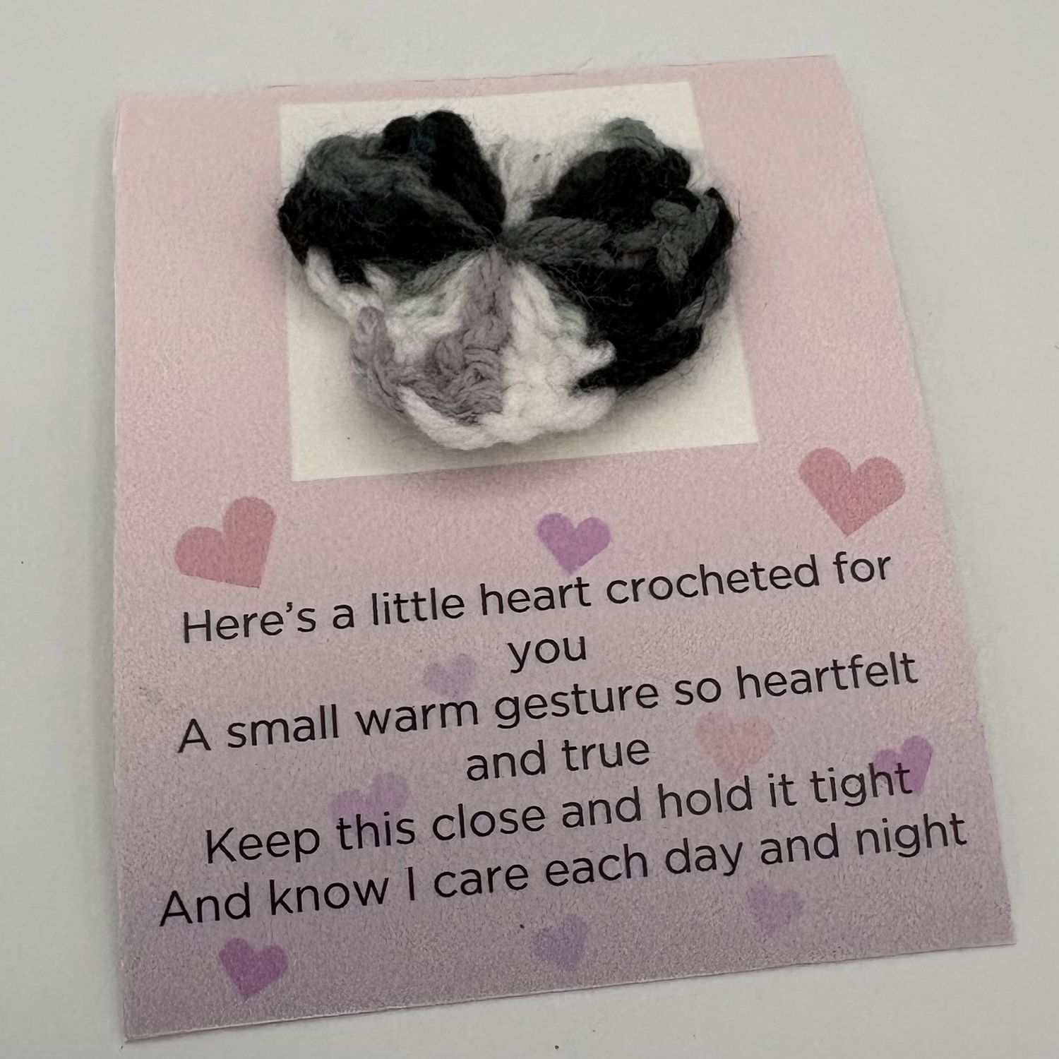 Kathryn Feldmann, Fabric Pocket Hug, Purple, Black and Grey Design 3