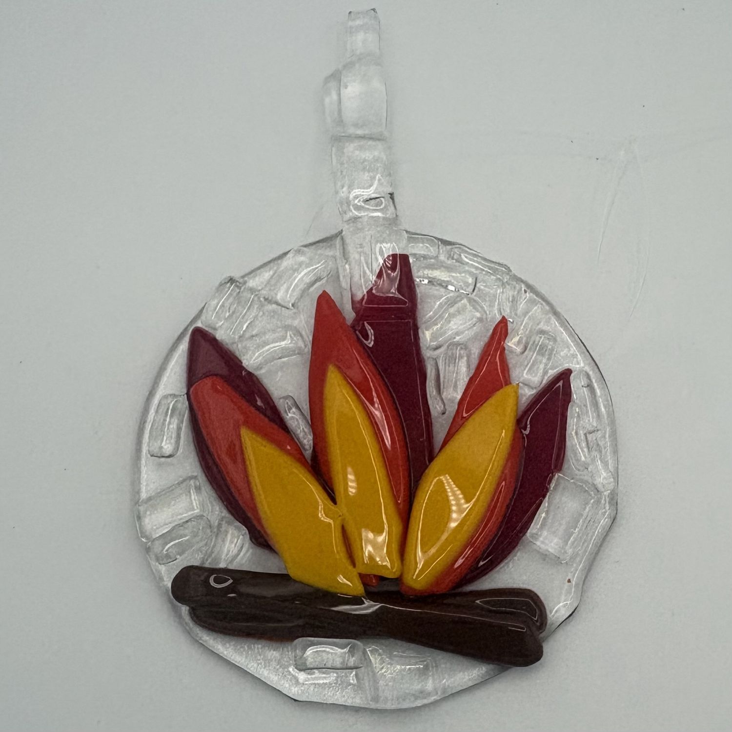Olivia Yost, Fused Glass Suncatcher, Campfire