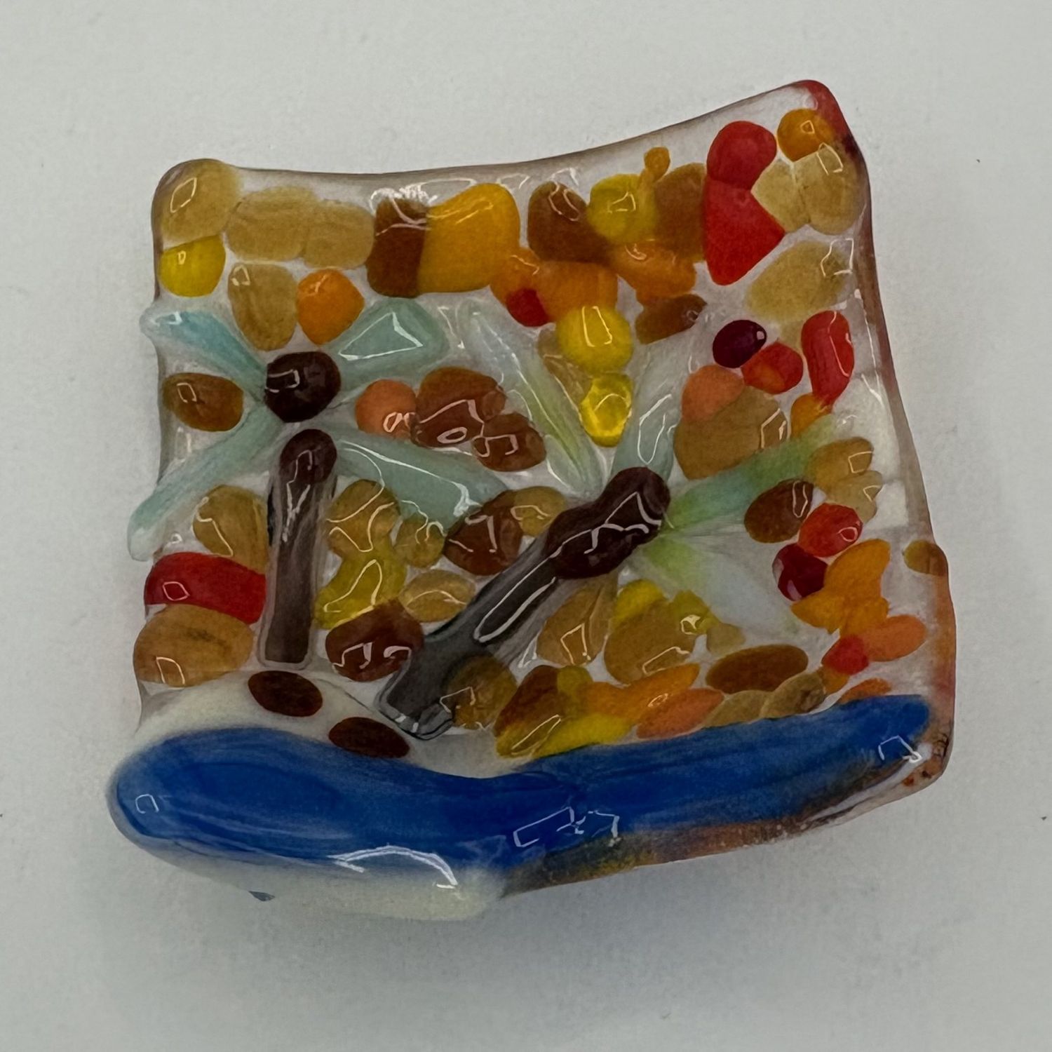 Alaina Weeks, Fused Glass Ring Dish, Palm Trees in the Sunset