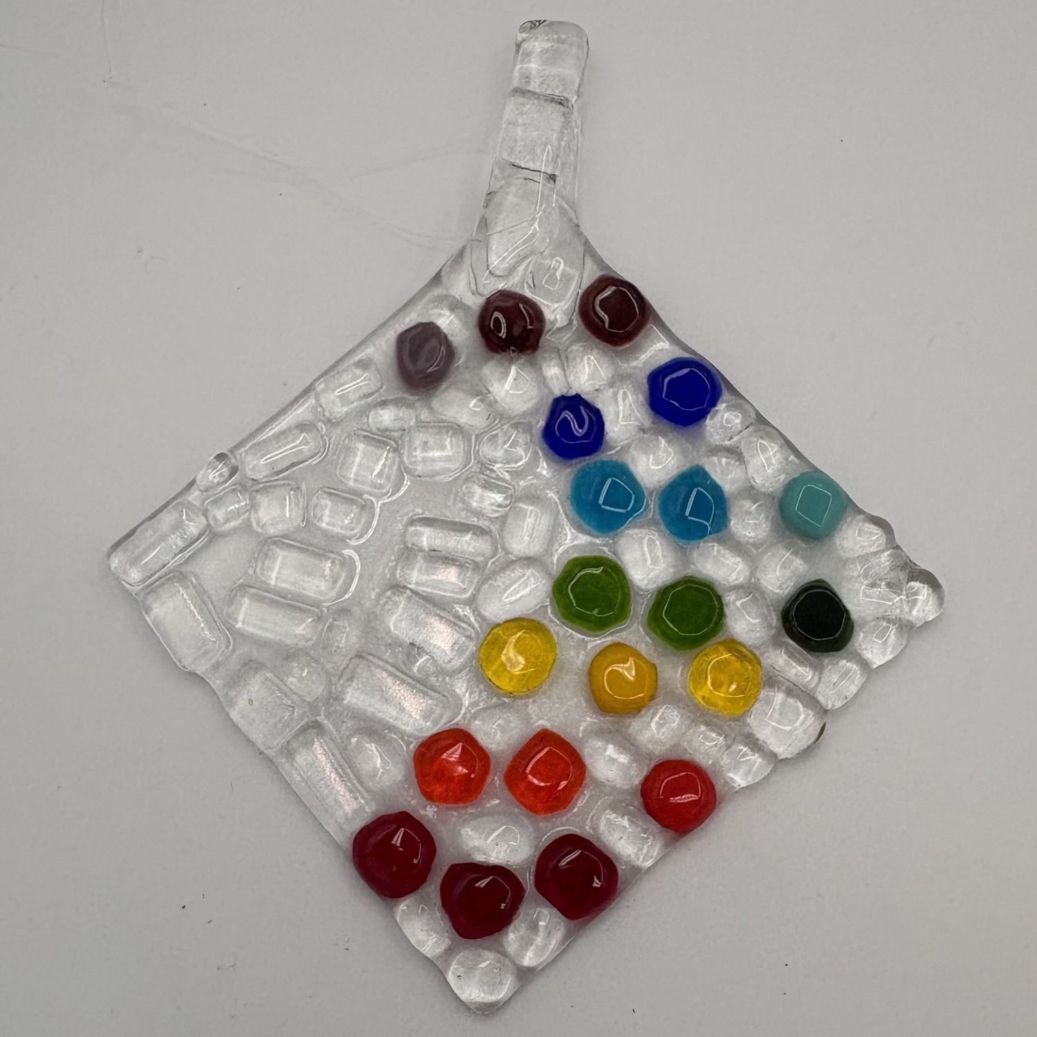 Tammy McCammon, Fused Glass Suncatcher, Rainbow Dots
