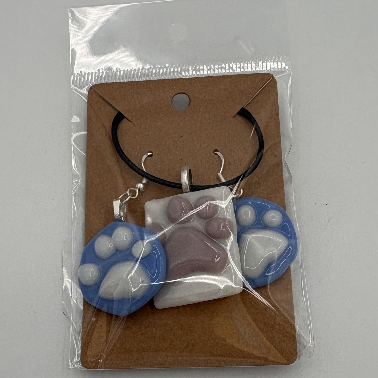 Andrea Walker, Fused Glass Jewelry Set, Paw Prints