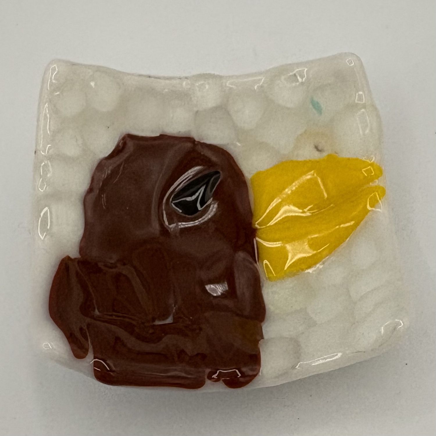 Dale Murphy, Fused Glass Ring Dish, Brown Bird