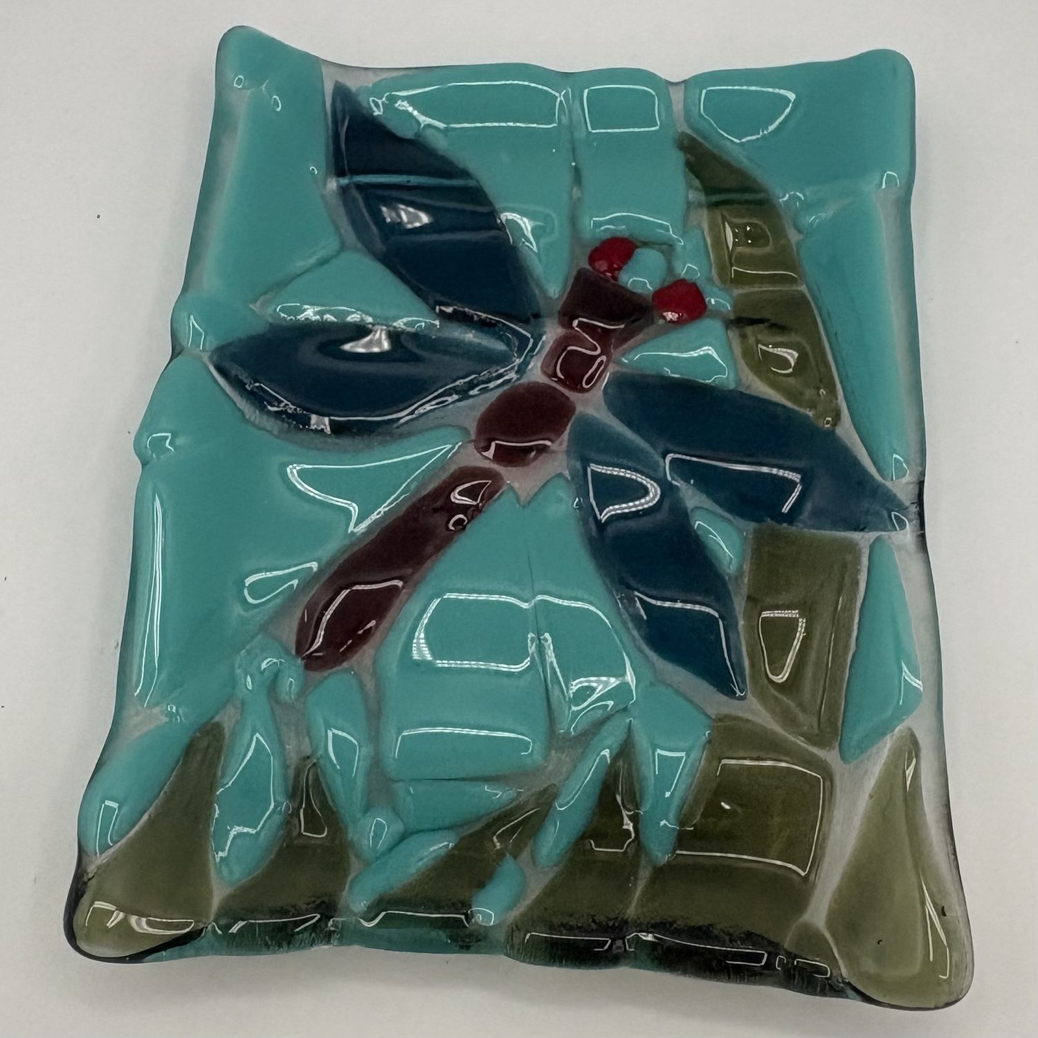 Erin Williams, Fused Glass Dish, Dragonfly