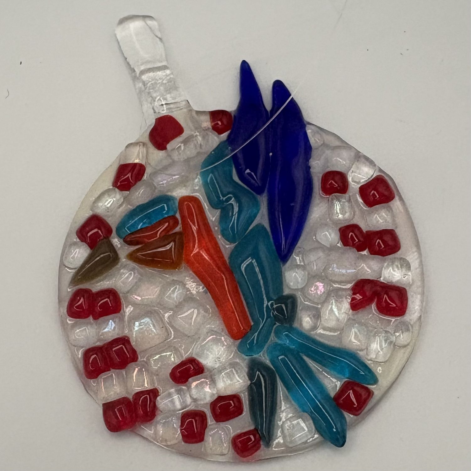 Meredith Bokeno, Fused Glass Suncatcher, Hummingbird