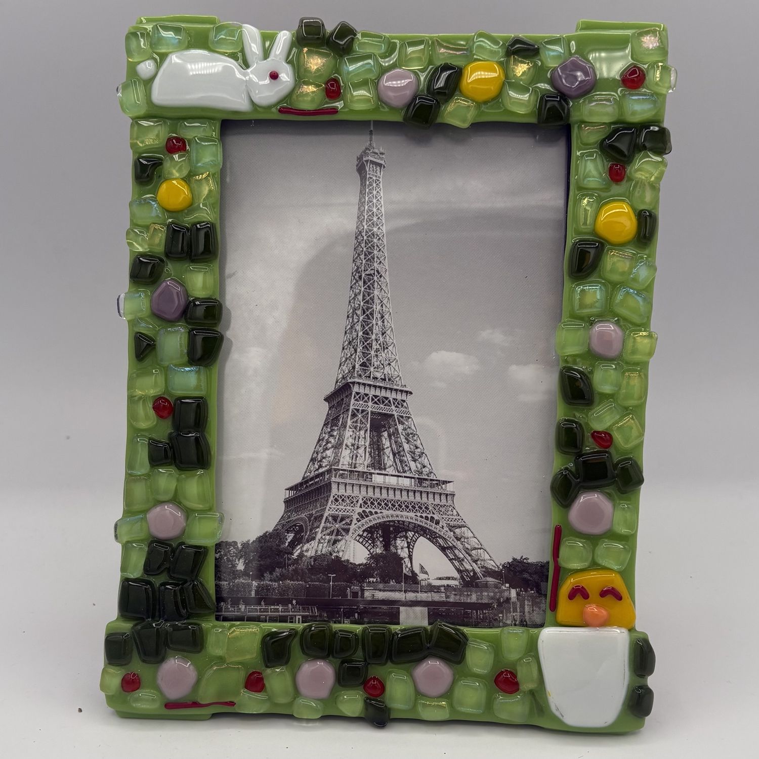 Erica Hasler, Fused Glass Frame, Easter Design