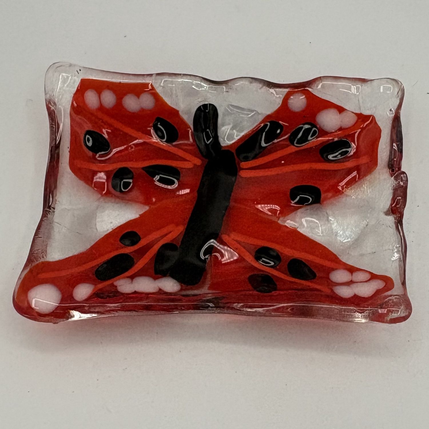 Tiffany Jameson, Fused Glass Soap Dish, Monarch Butterfly