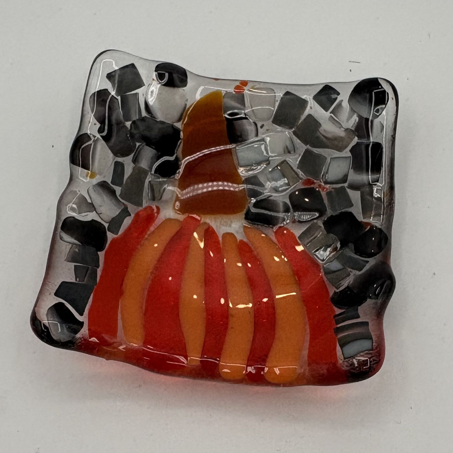 Jody Mann, Fused Glass Ring Dish, Pumpkin