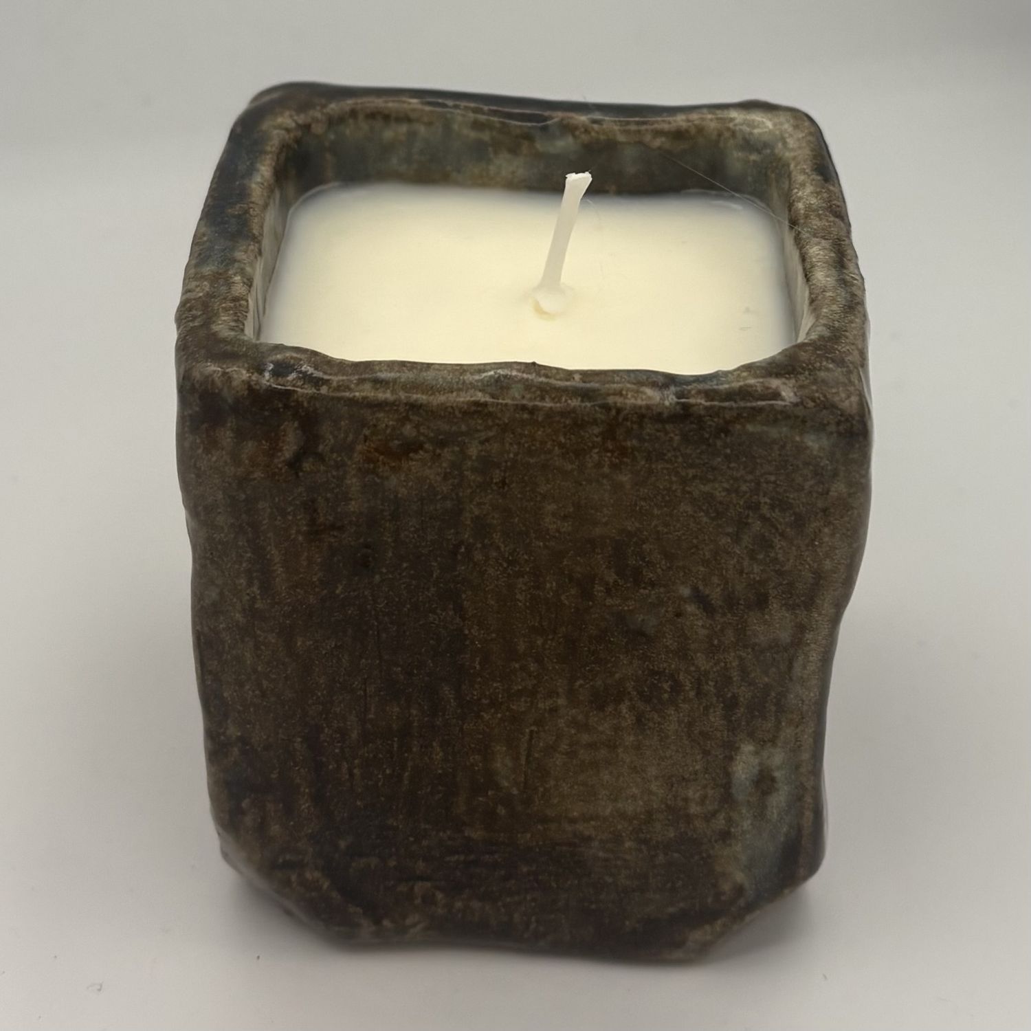 Mallory Miller, Ceramic Candle, Brown Cube