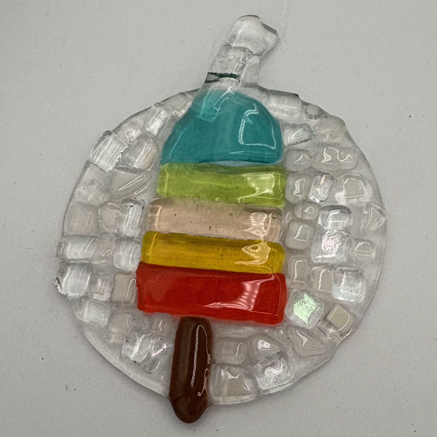 Erin Williams, Fused Glass Suncatcher, Colorful Popsicle