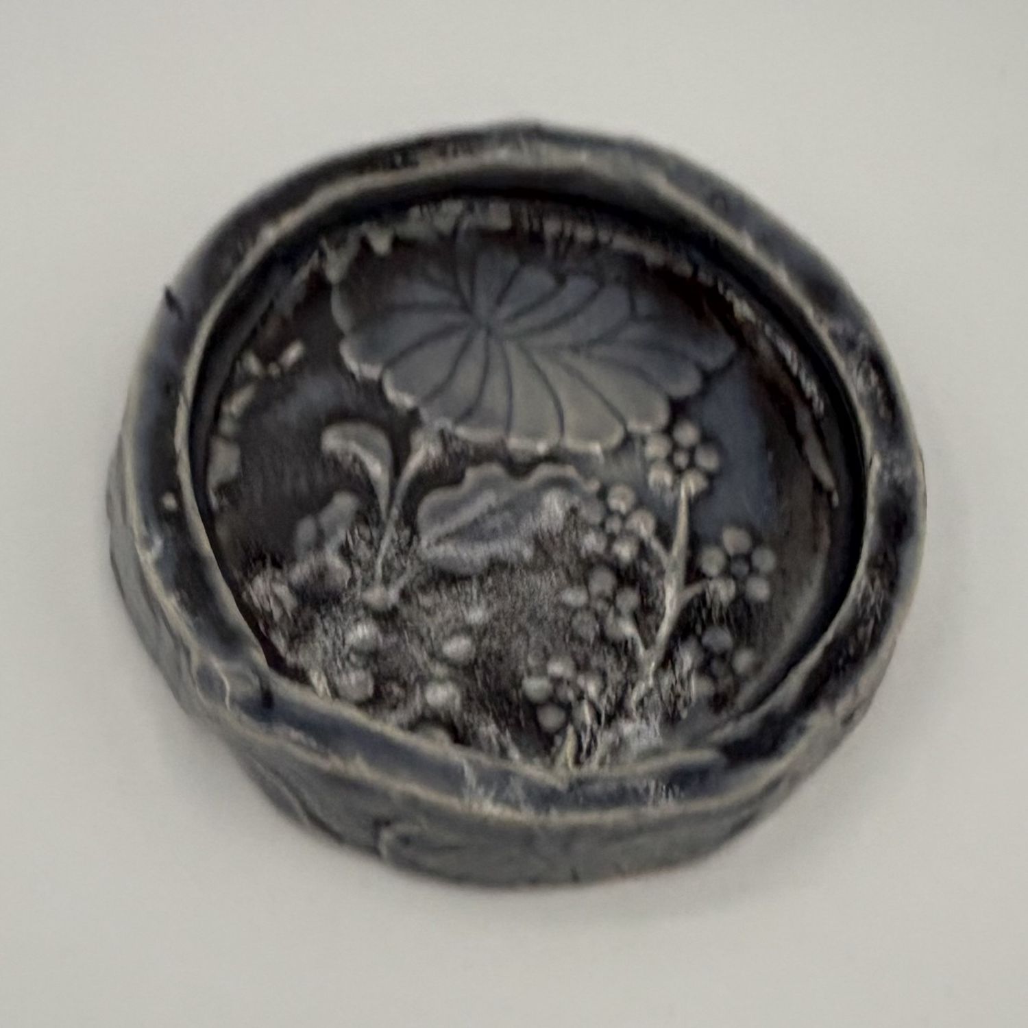 Olivia Yost, Ceramic Dish, Dark Blue Florals
