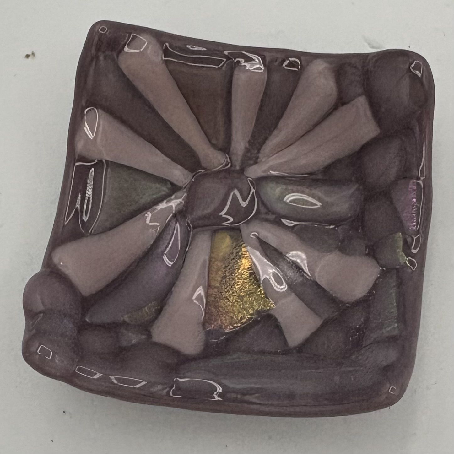 Alaina Weeks, Fused Glass Ring Dish, Purple Burst