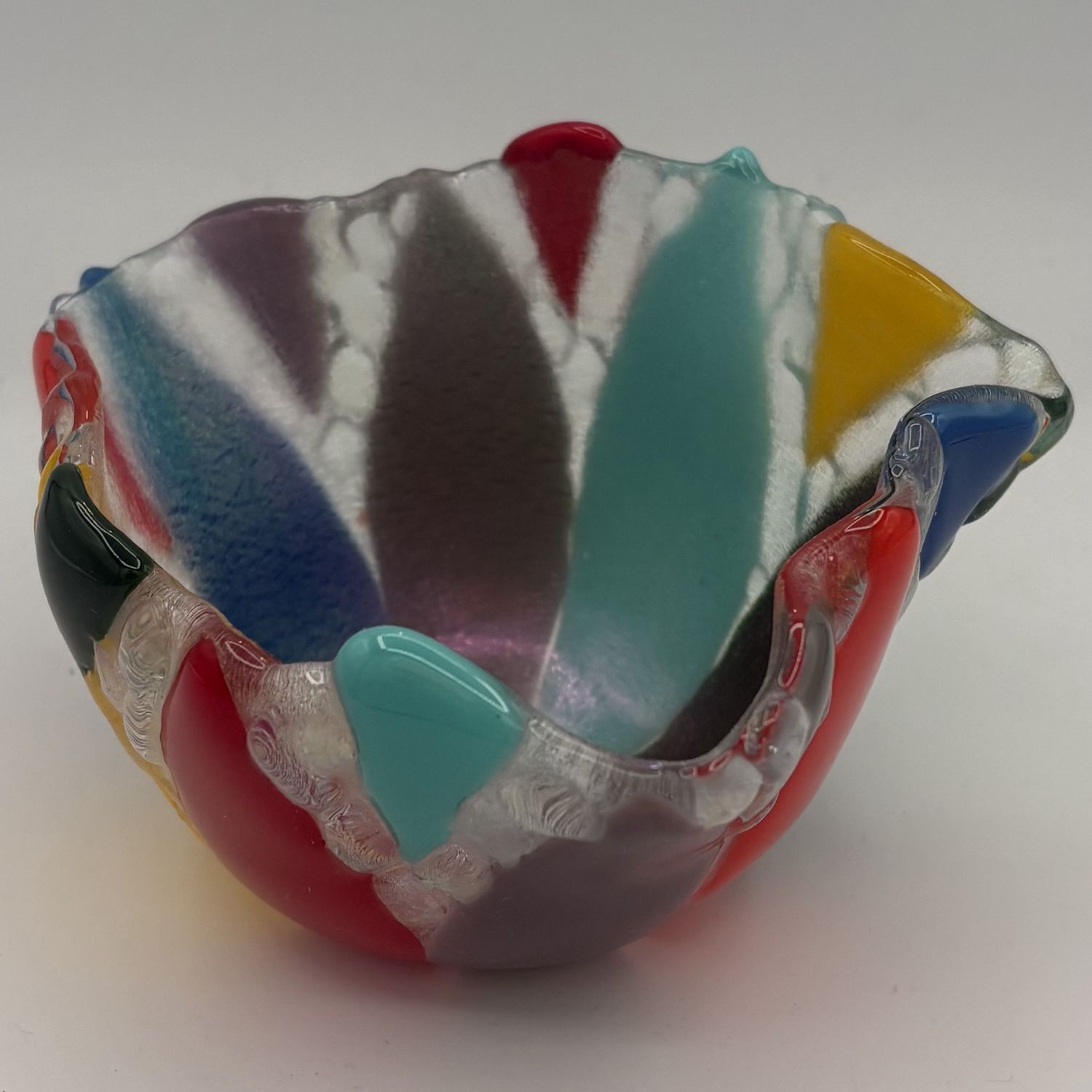 David Campbell, Fused Glass Drape, Vibrant Rainbow Shapes