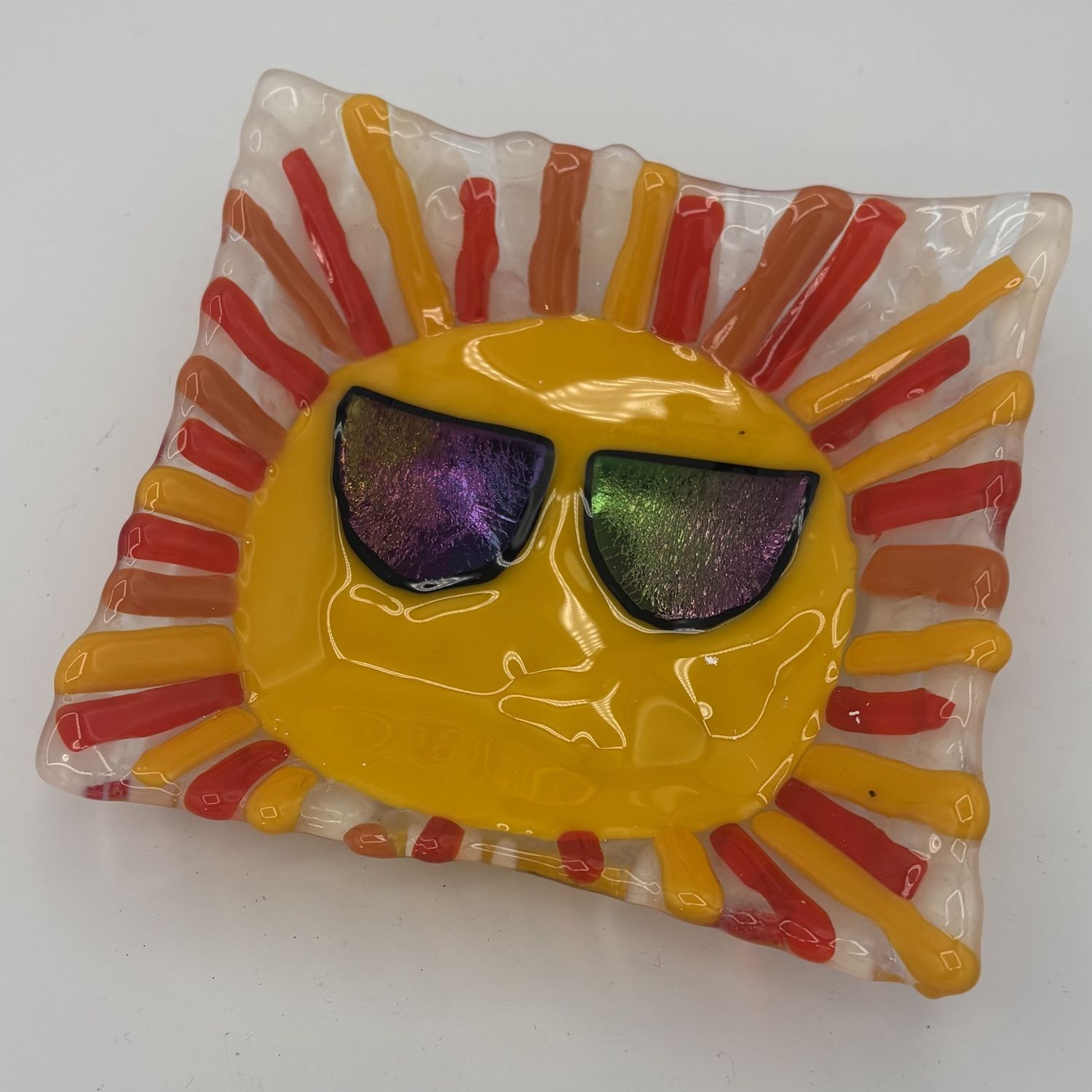 Jody Mann, Fused Glass Dish, Cool Sun