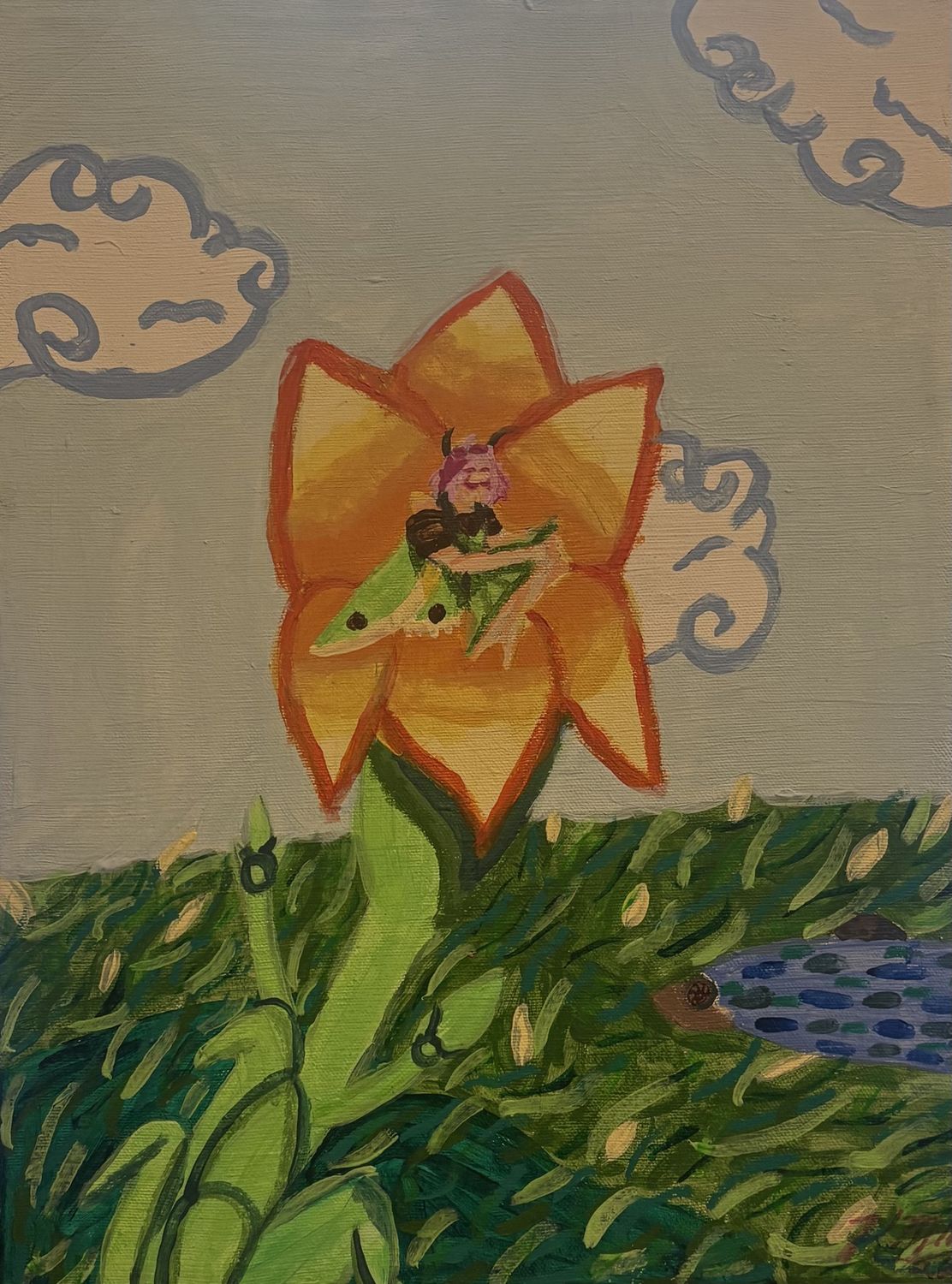Kathleen Honeycutt, Acrylic on Canvas, 'Floral Fairy'