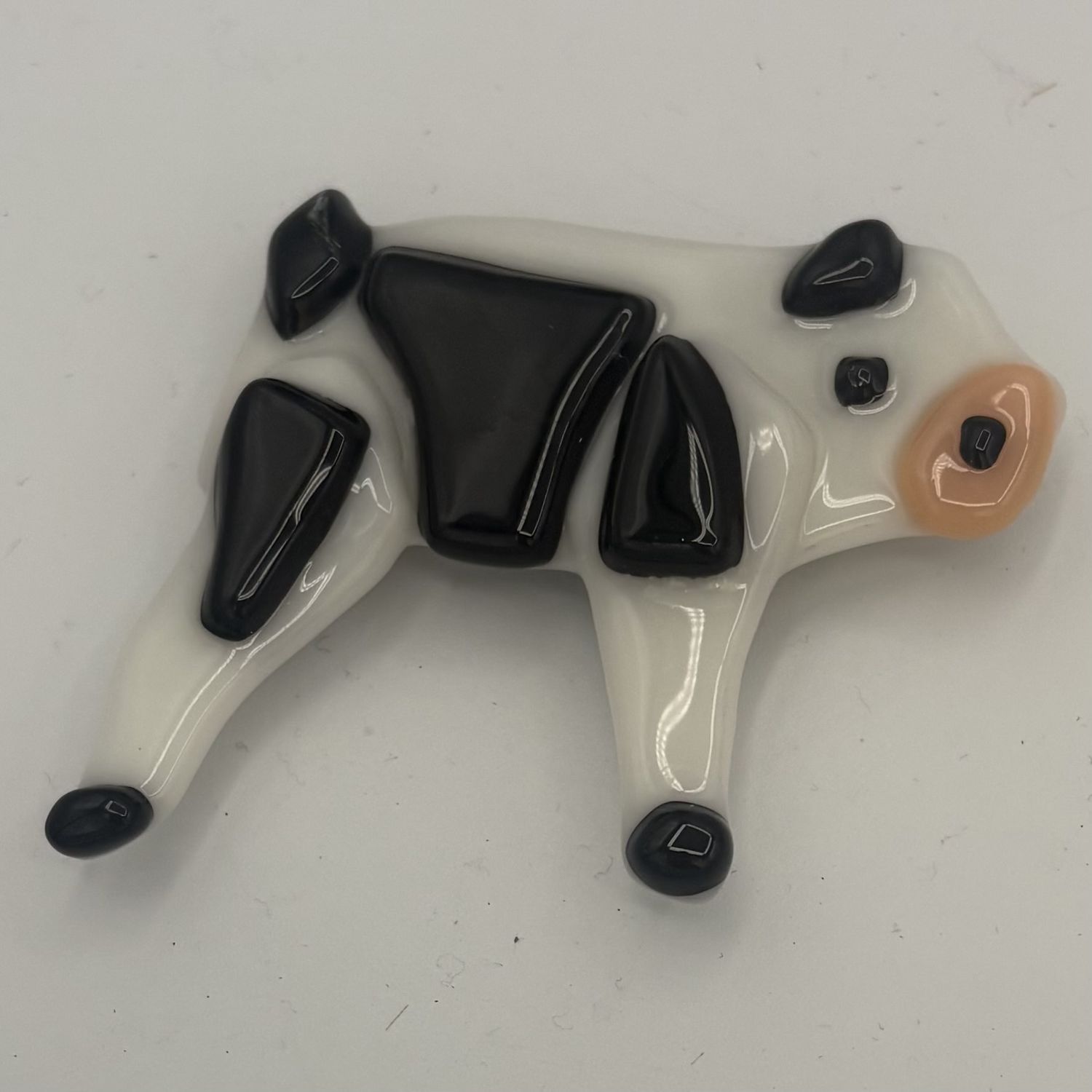 Kara Burgdorf, Fused Glass Magnet, Little Cow