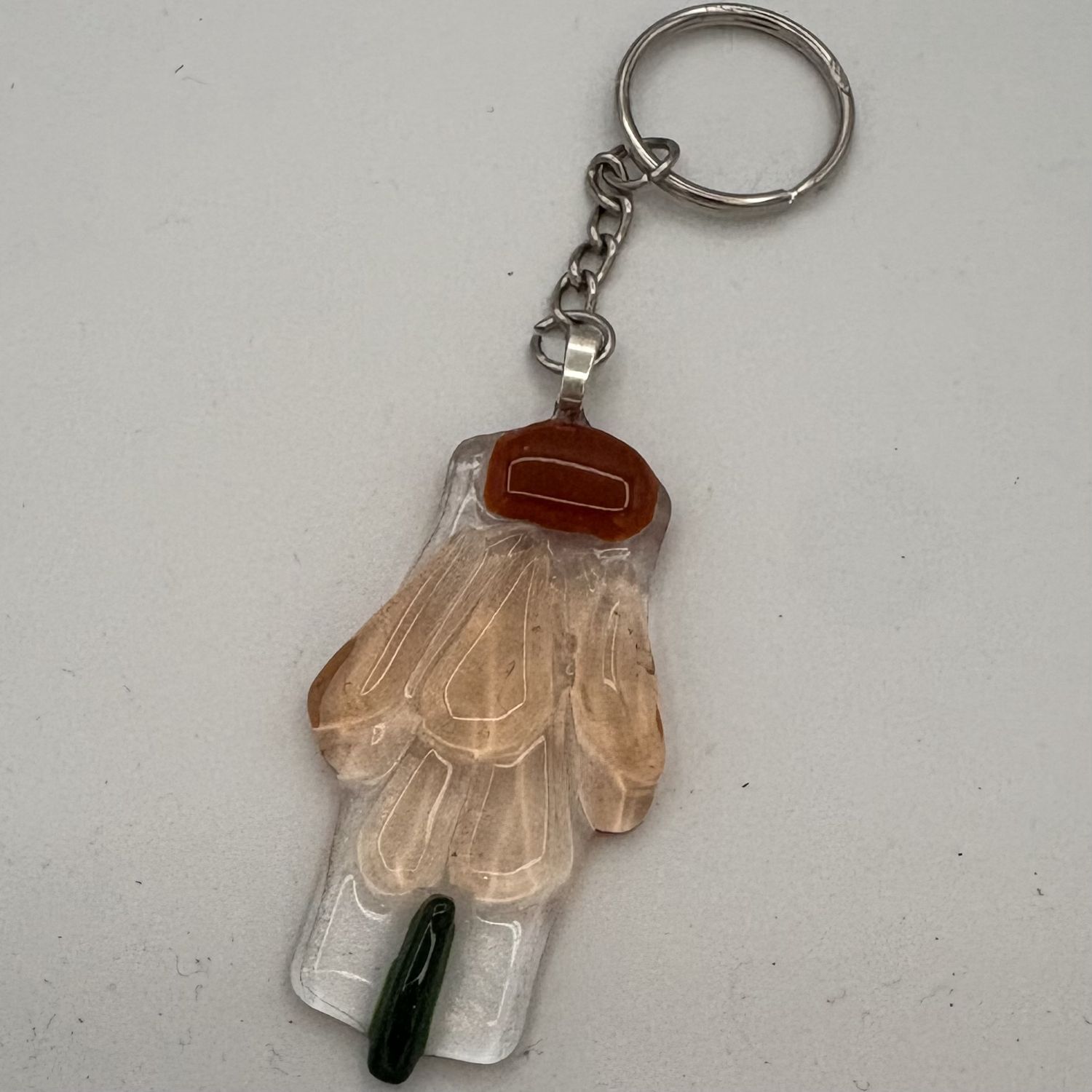 Tammy McCammon, Fused Glass Keychain, Light Pink Flower