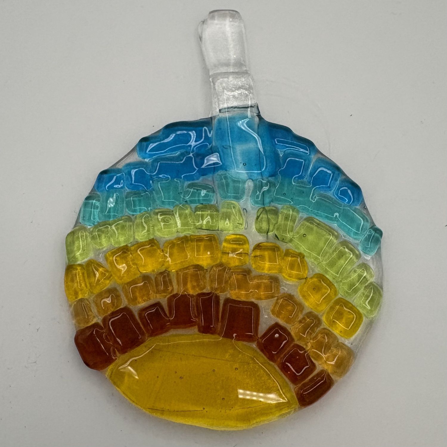 Erica Hasler, Fused Glass Suncatcher, Colorful Squares
