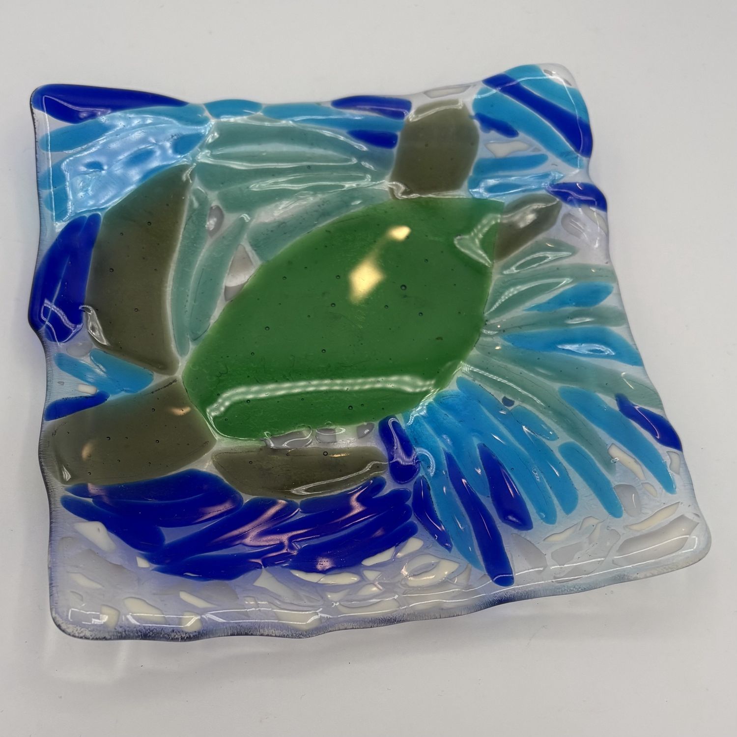 Jessica Bays, Fused Glass Dish, Sea Turtle