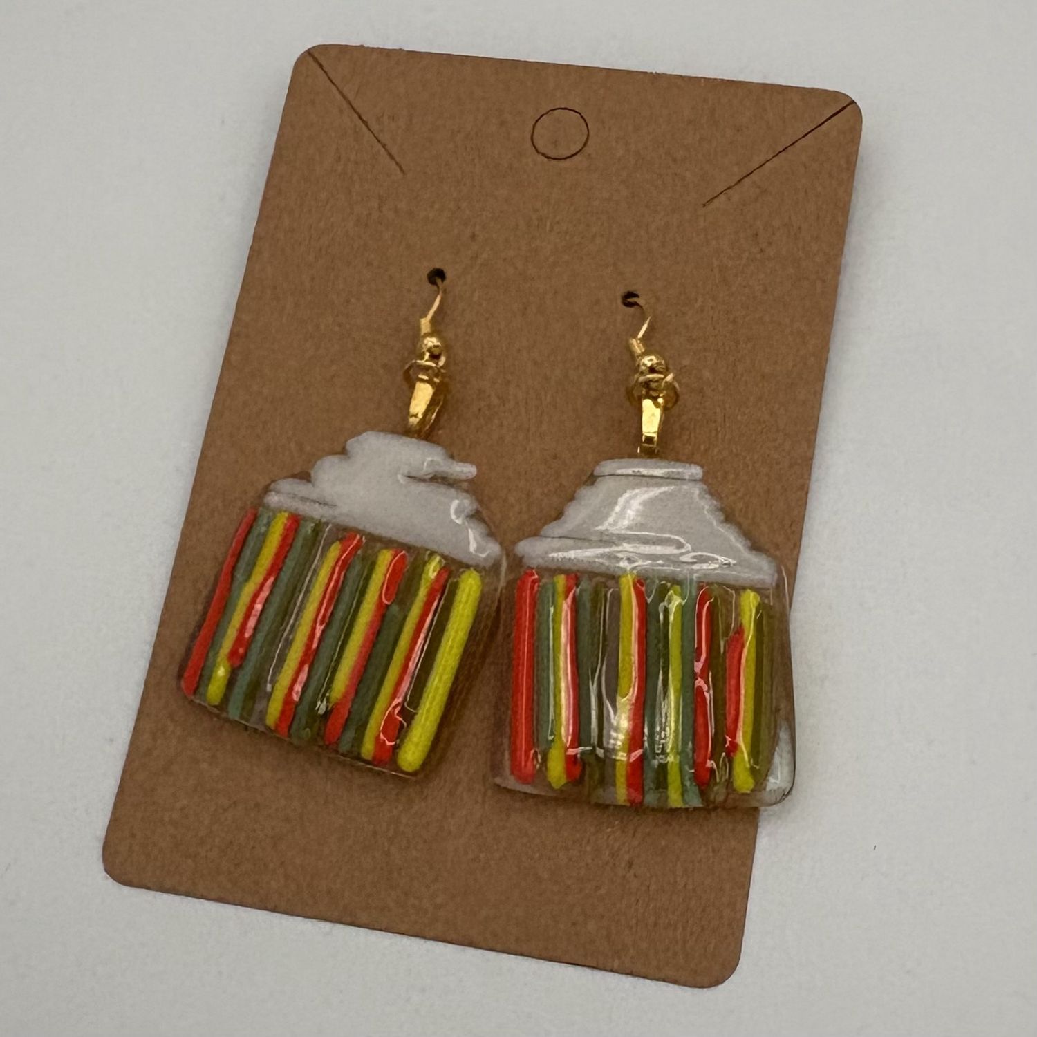 Mallory Miller, Fused Glass Earrings, Pouring Rainbows