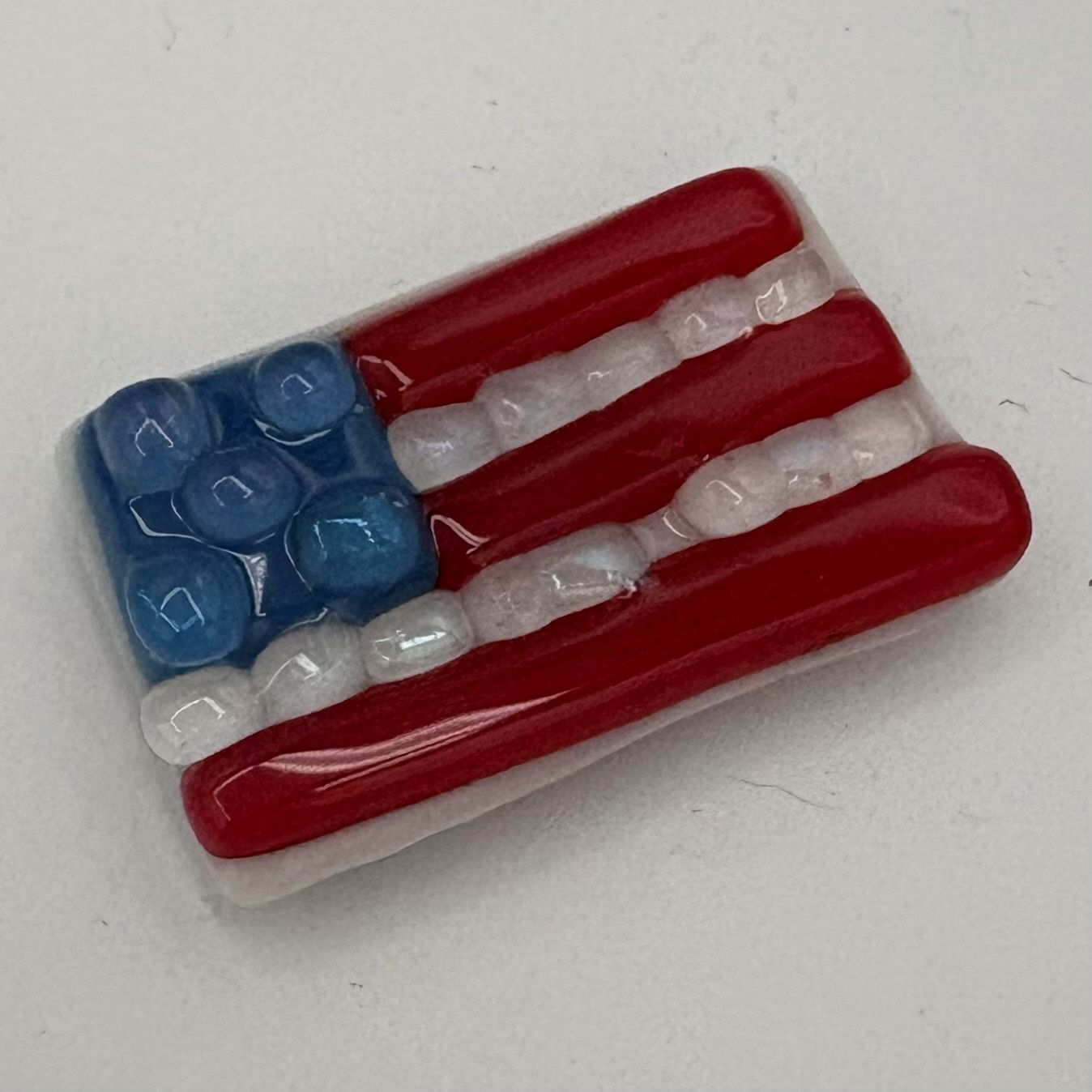Mallory Miller, Fused Glass Magnet, American Flag