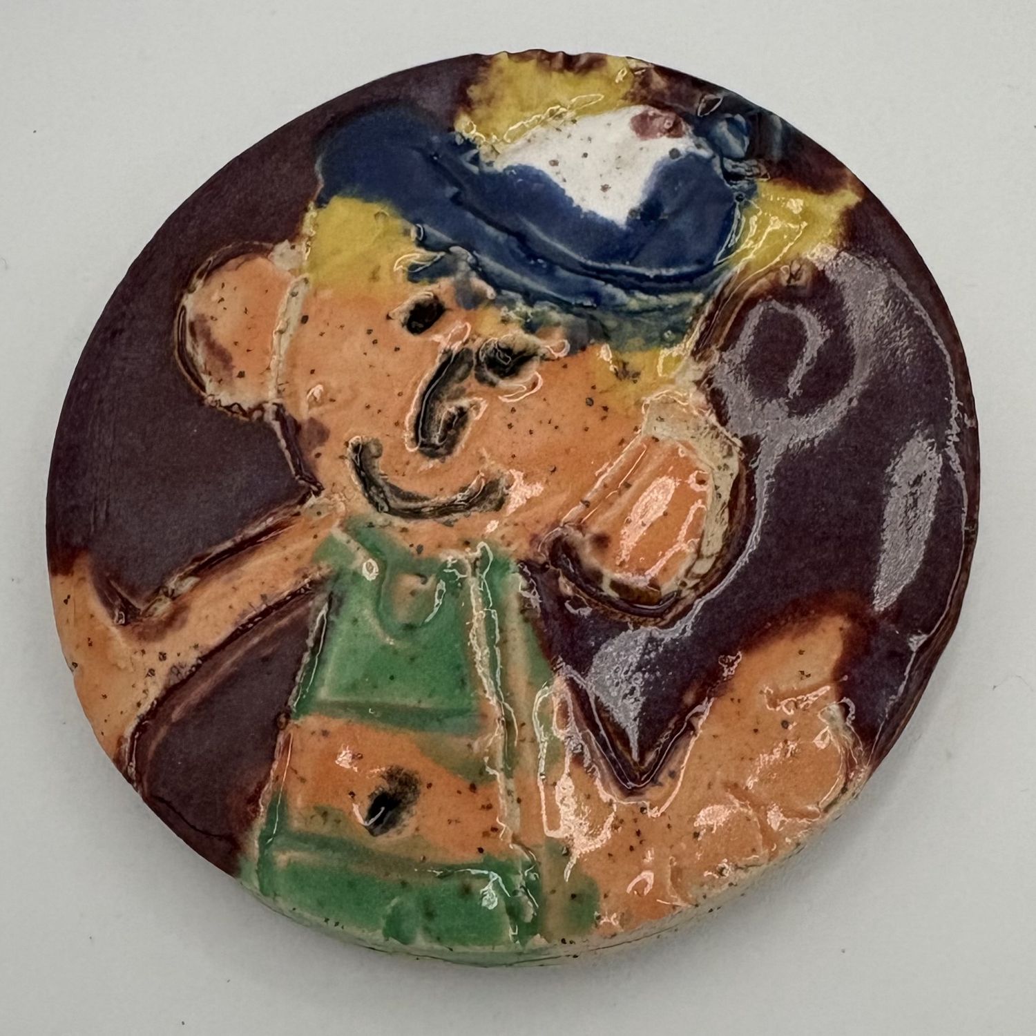 Breanna Allmandinger, Ceramic Coaster, Colorful Character