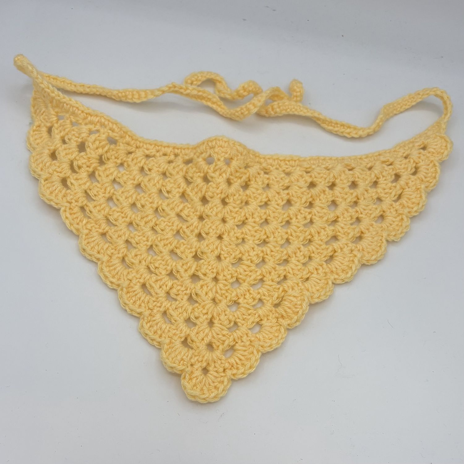 Kathleen Honeycutt, Crochet Bandana, Soft Yellow Design