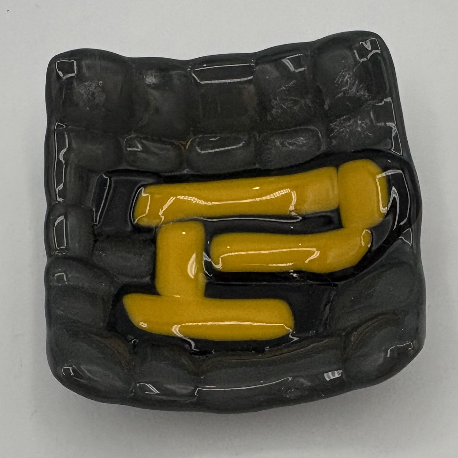 Jackson Scudder, Fused Glass Ring Dish, Yellow and Blue P